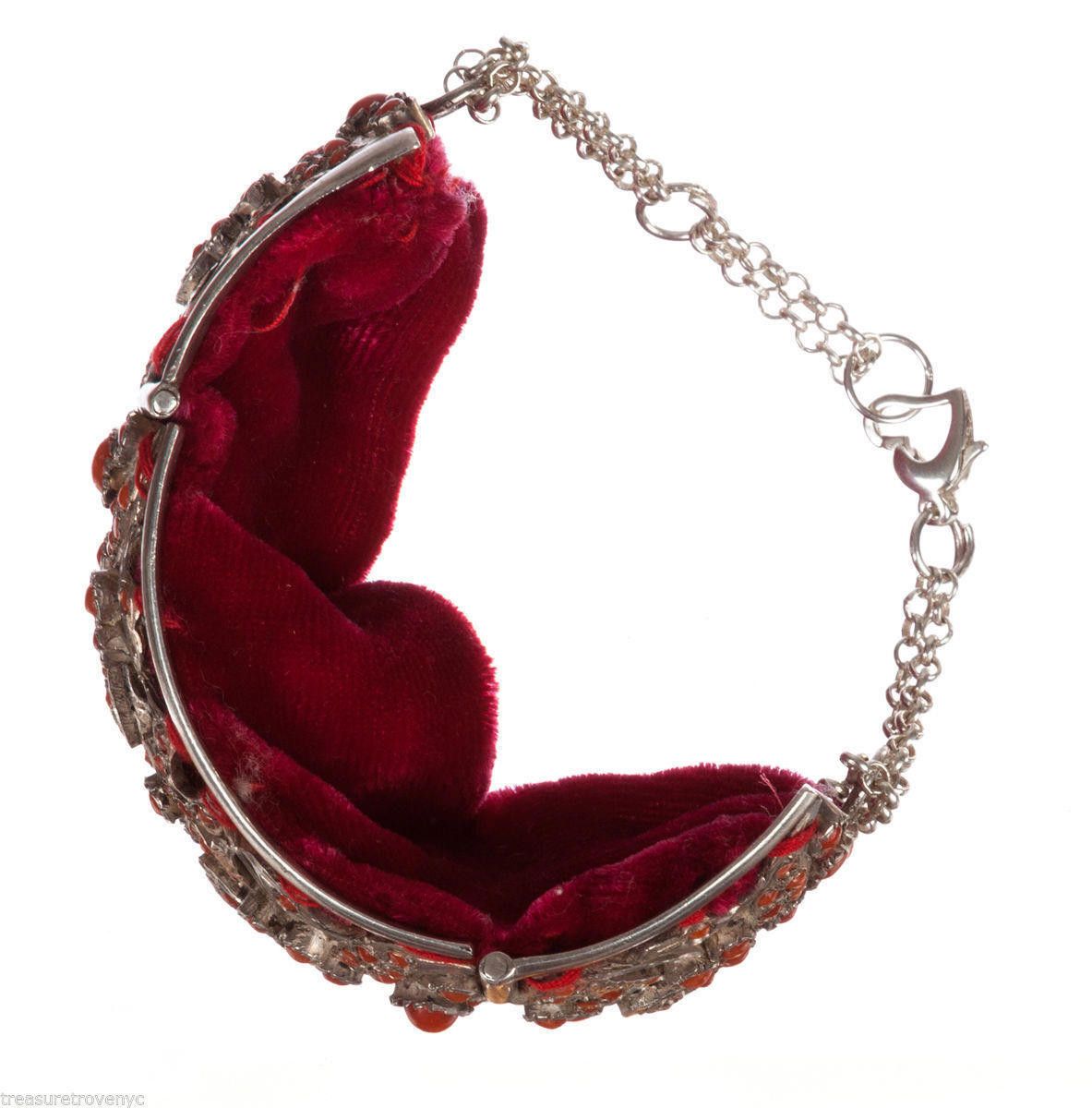 Designer Sterling Silver and Red Coral Ornate Cut Out Bracelet Size ONE SIZE - 6 Thumbnail