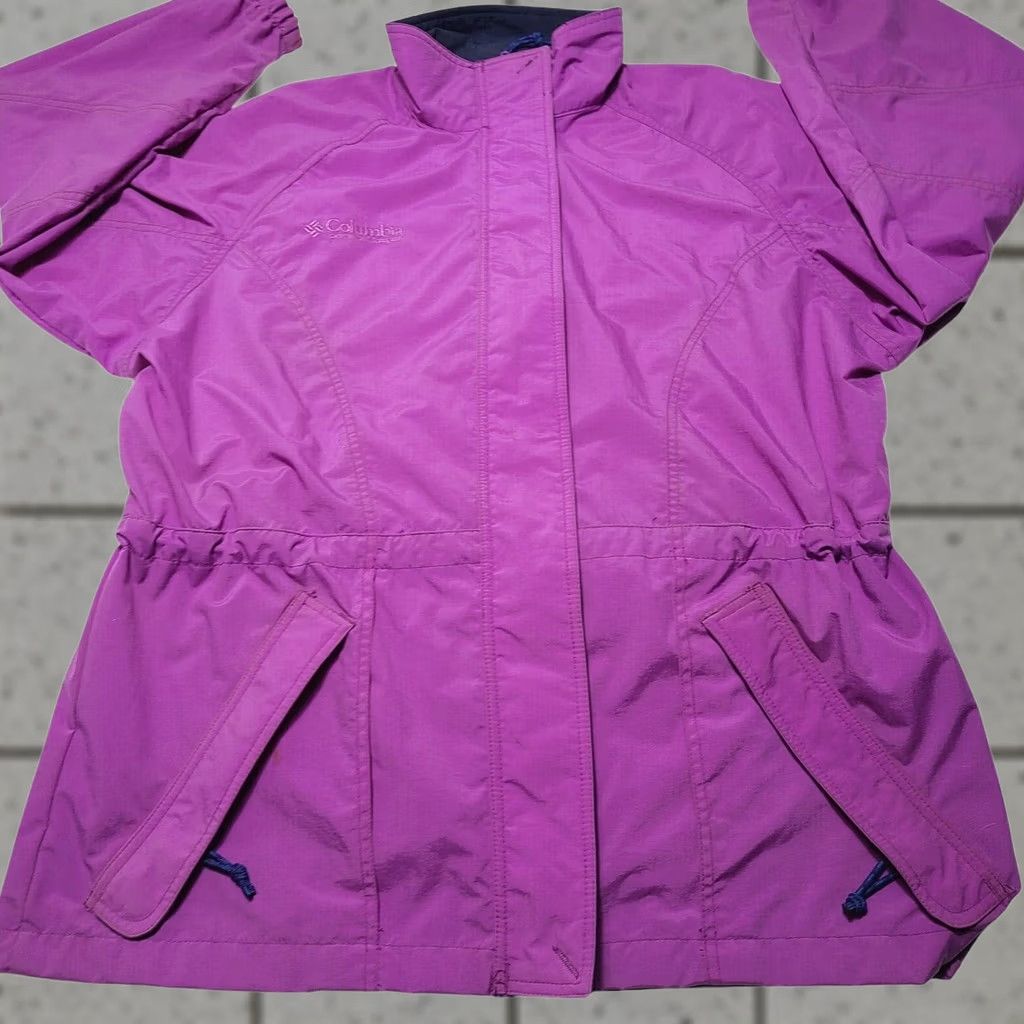 Vintage VINTAGE Columbia Jacket Womens Medium Purple Full Zip 90's Windbreaker Hooded Pockets Solid Size M / US 6-8 / IT 42-44 - 1 Thumbnail