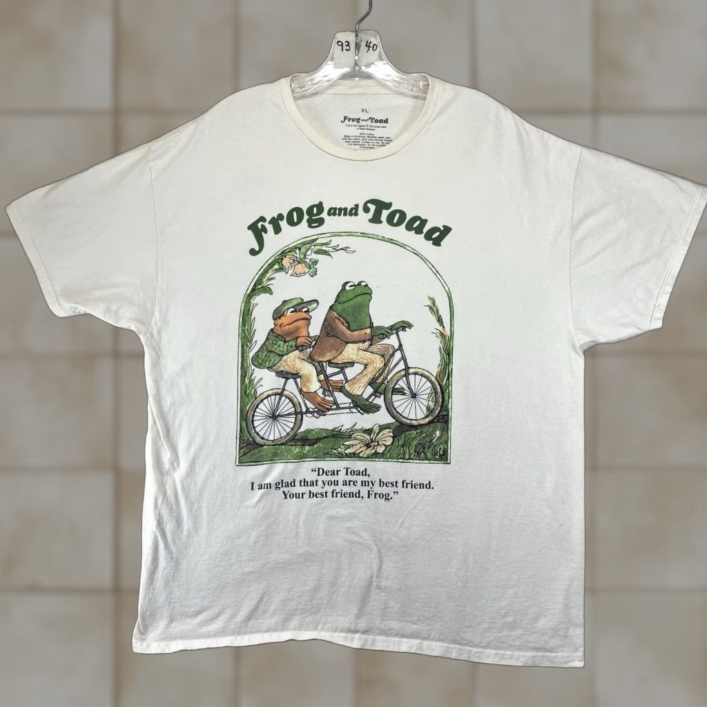 Vintage Frog And Toad T Shirt Frog And Toad Graphic Print Mens XL Beige 70s Retro Classic Friends Animals All Cotton Crew Neck Short Sleeve Size US XL / EU 56 / 4 - 1 Thumbnail