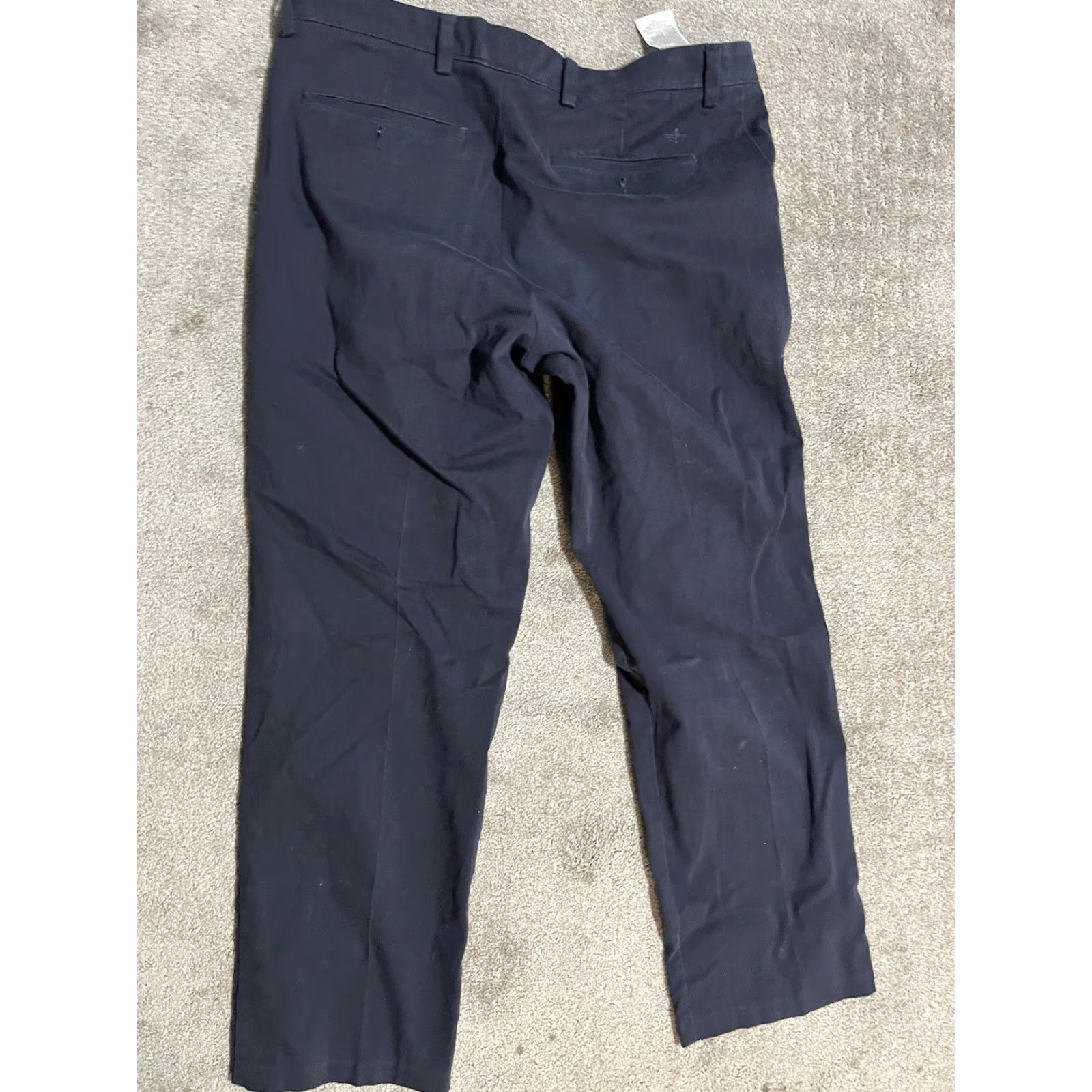 Dockers DOCKERS Chino Pants Mens 36x32 Navy Blue Flat Front Straight Fit Classic Size US 36 / EU 52 - 3 Thumbnail