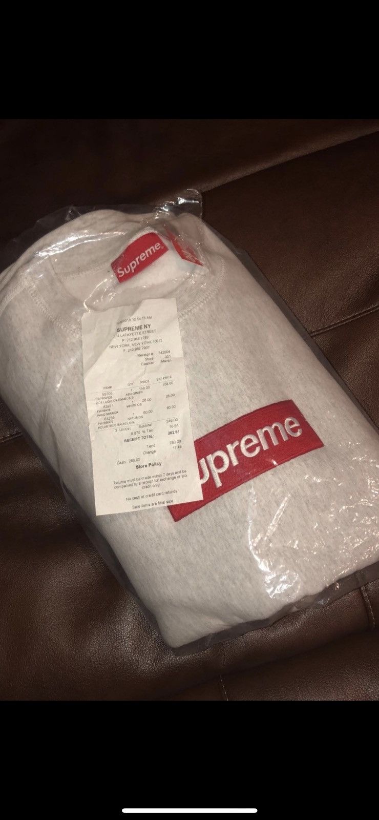 Supreme Supreme Box Logo Crewneck Ash Grey (FW18) Size US M / EU 48-50 / 2 - 9 Thumbnail