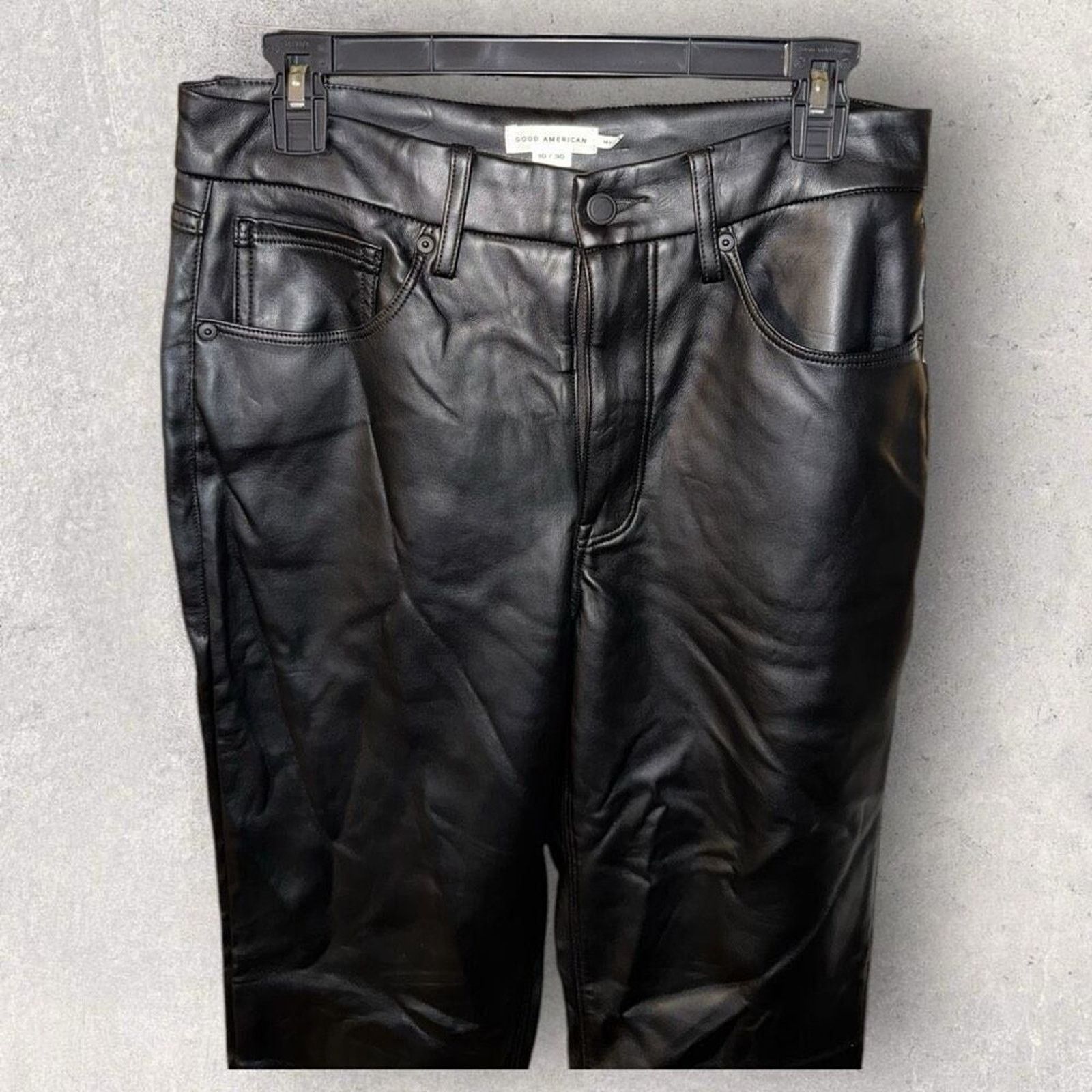 Good American NWT Good American Icon Faux Leather Pants- Size 10/30 Size 32" / US 10 / IT 46 - 3 Thumbnail