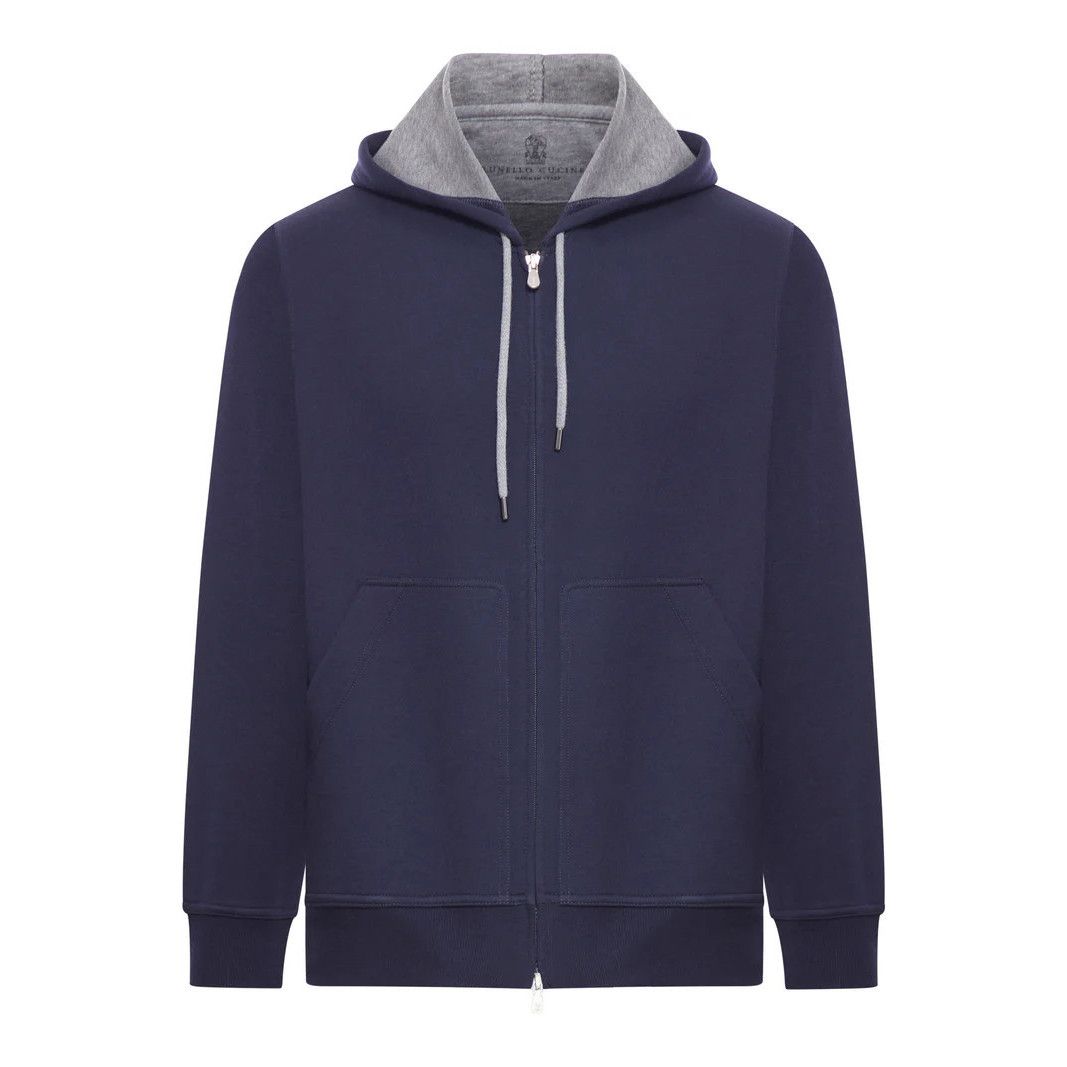 BRUNELLO CUCINELLI $1500 Cobalt Double Cloth Sweatshirt New