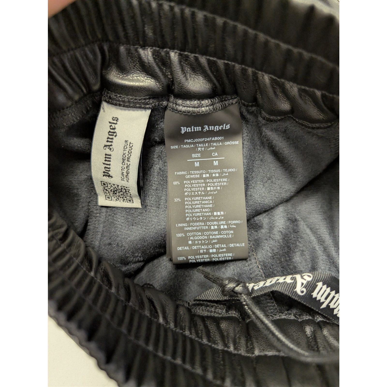 Palm Angels o1rshd1 Leather Effect Track Pants in Black / Off White Size US 32 / EU 48 - 17 Thumbnail