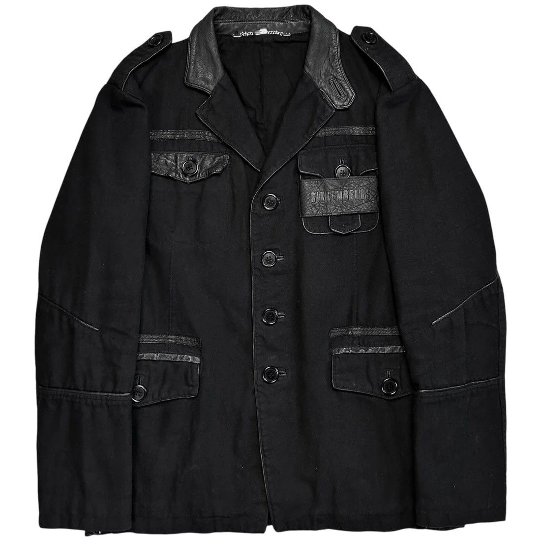 Dirk Bikkembergs Dirk Bikkembergs Leather Applicated Military Blazer Size US M / EU 48-50 / 2 - 1 Thumbnail
