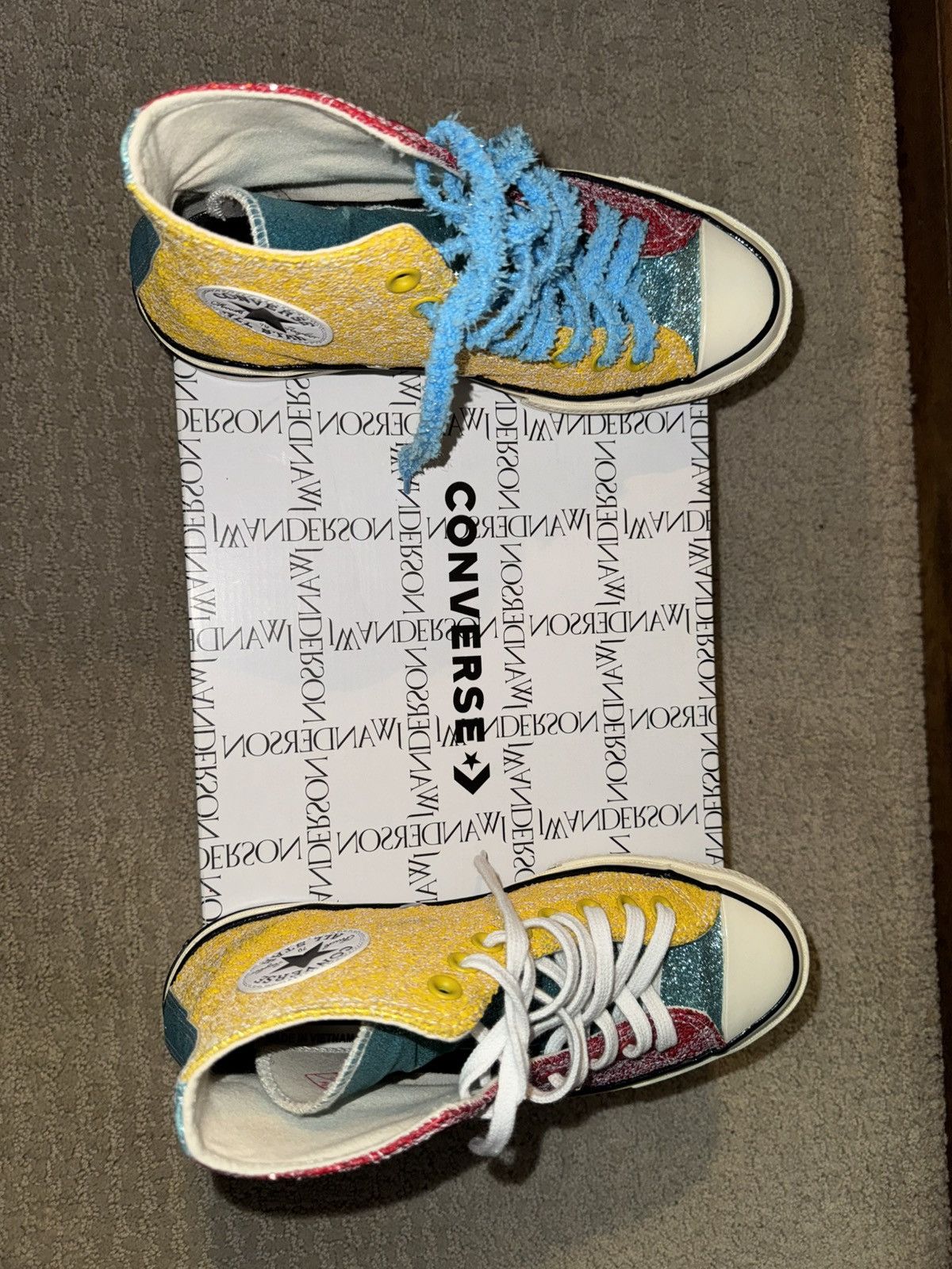 Converse × JW Anderson Converse X JW Anderson Glitter Barbados Cherry/Sulphur-Egret Size US 7 / EU 40 - 5 Thumbnail