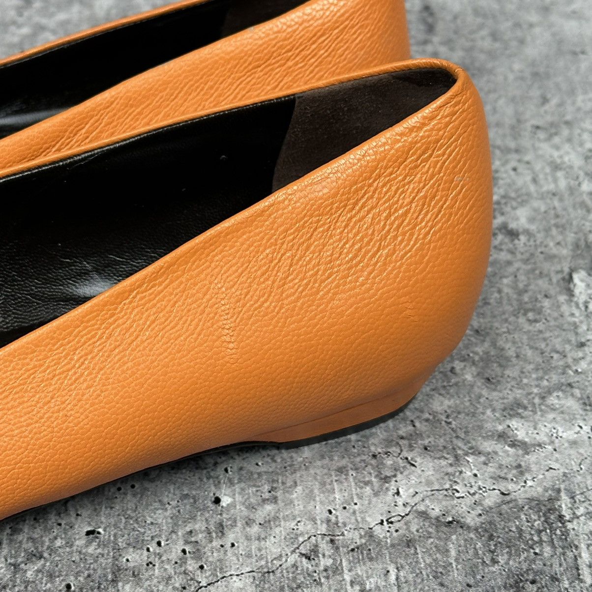 Miu Miu Vintage Miu Miu Bow Pointed Toe Leather Shoe Orange Sz 37 Size US 7 / IT 37 - 8 Thumbnail