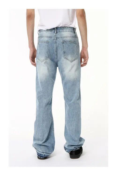Other Light blue simple washed flared denim trousers casual Size US 32 / EU 48 - 6 Thumbnail