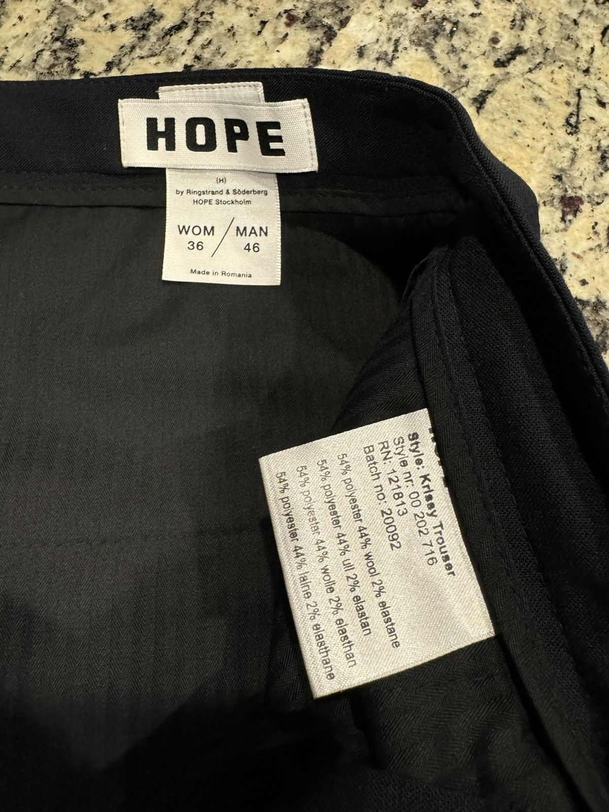 Hope Hope Stockholm New “Krissy” Trouser Wool Blend Dark Navy Size 27" / US 4 / IT 40 - 8 Thumbnail
