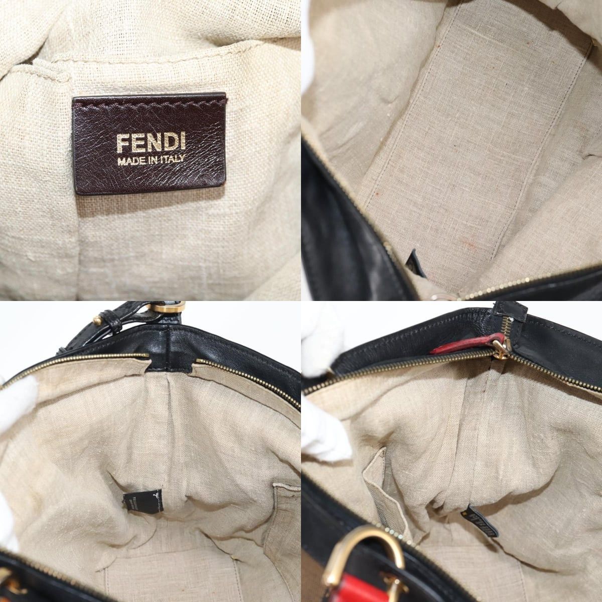 Fendi FENDI Pecan Canvas Backpack Brown Black Size ONE SIZE - 12 Thumbnail