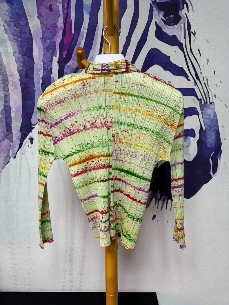 Issey Miyake Issey Miyake size:3 A green and colorful ink-splashed card Size S / US 4 / IT 40 - 2 Thumbnail