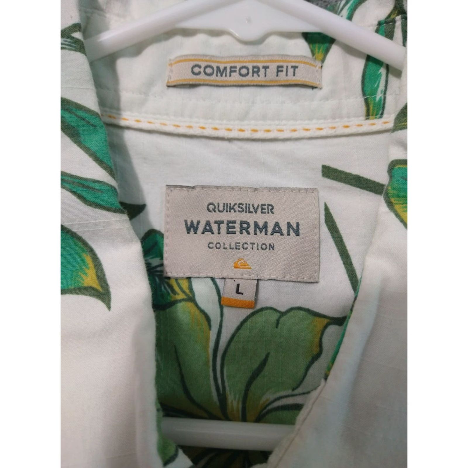 Quiksilver Quiksilver Waterman Collection Shirt Mens Large White Floral Hawaiian Size US L / EU 52-54 / 3 - 5 Thumbnail