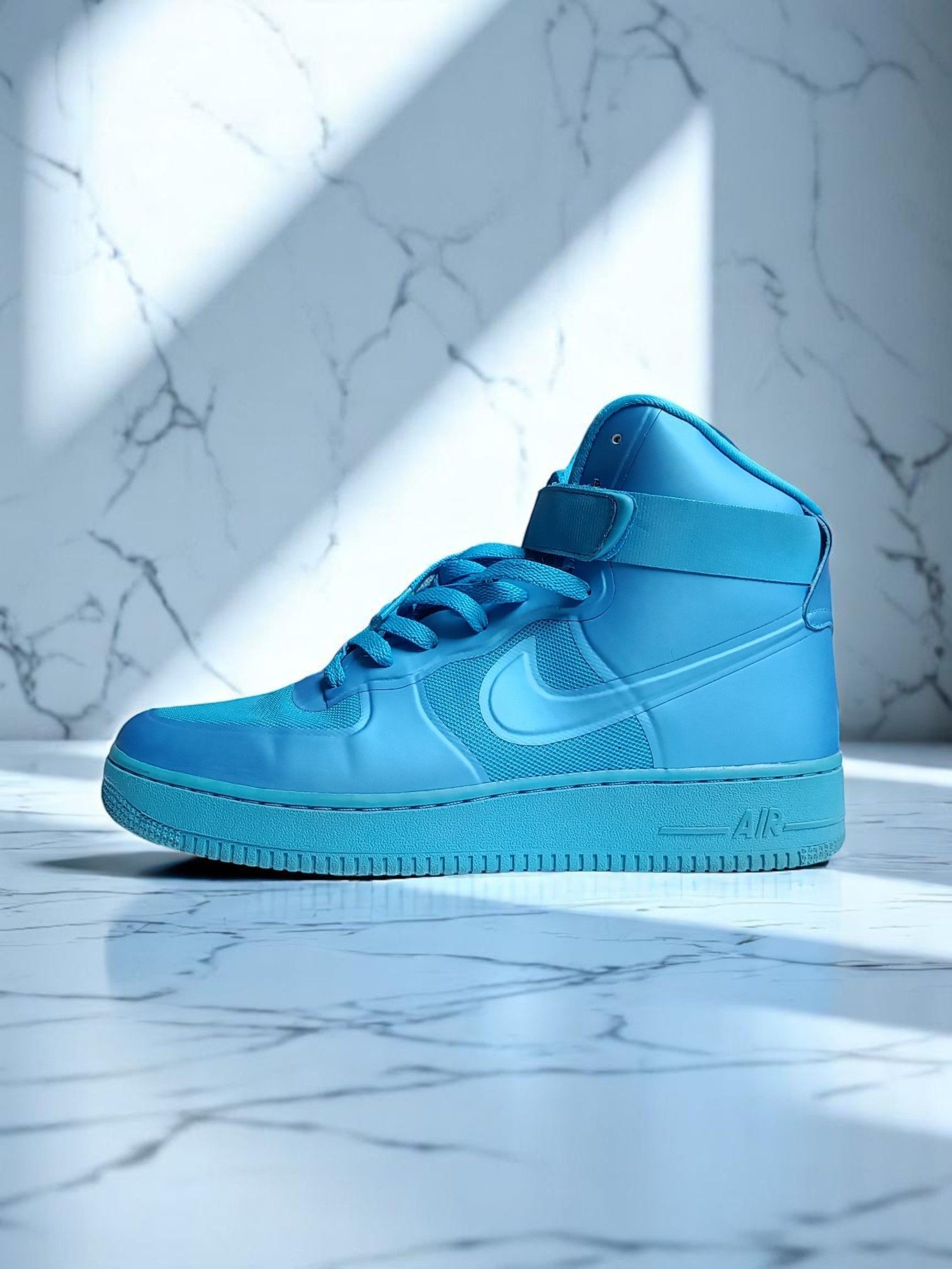 Nike NIKE AIR FORCE 1 HI HYPERFUSE PRM 'BLUE GLOW' DS (2011) Size US 10 / EU 43 - 9 Thumbnail