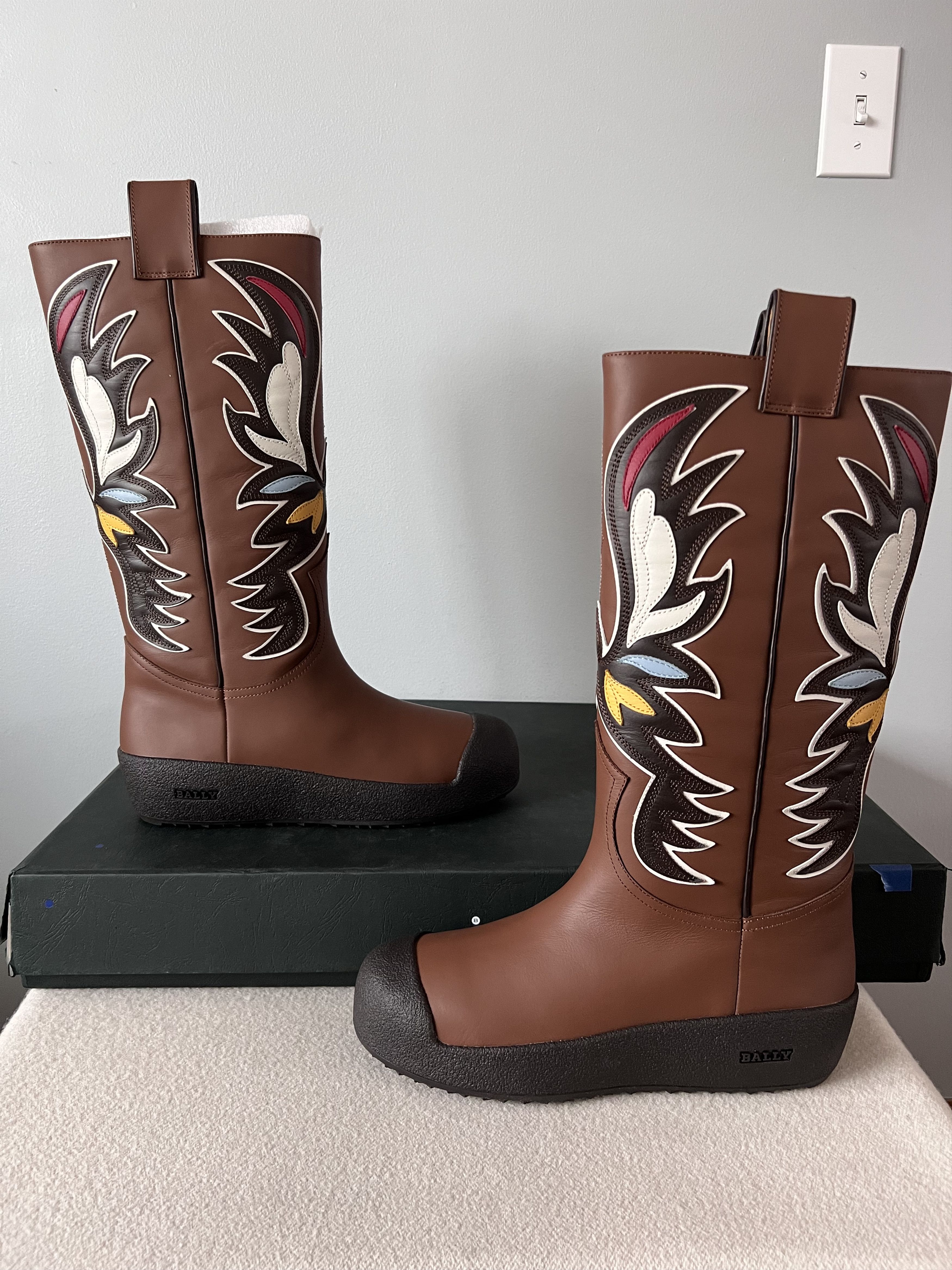Bally Bally Curling Chambery Western Boots in Brown Leather Size US 9 / EU 42 - 2 Thumbnail