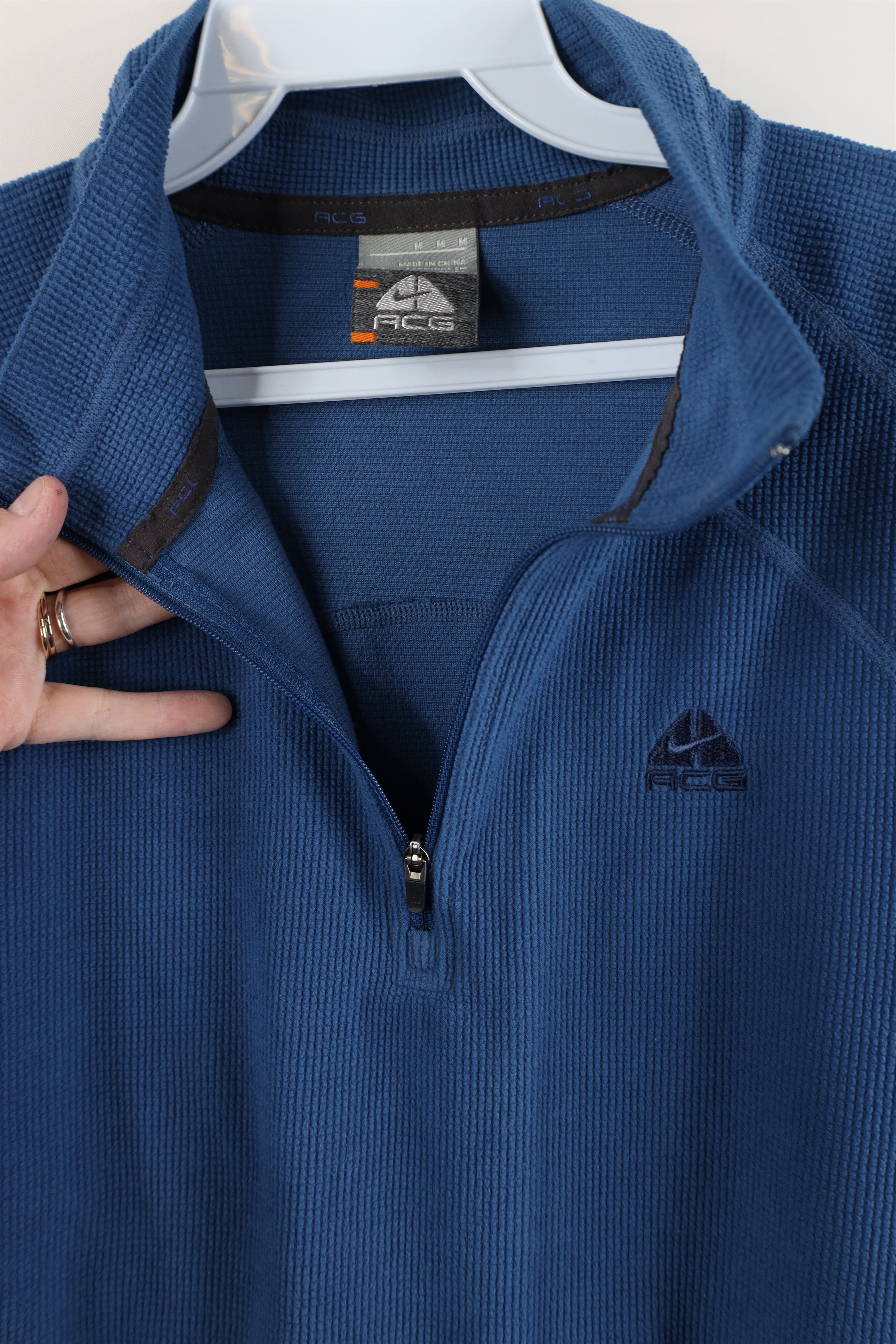 Nike × Vintage Vintage Nike ACG Mini Swoosh Thermal Fleece Half Zip Sweater Size US M / EU 48-50 / 2 - 5 Thumbnail