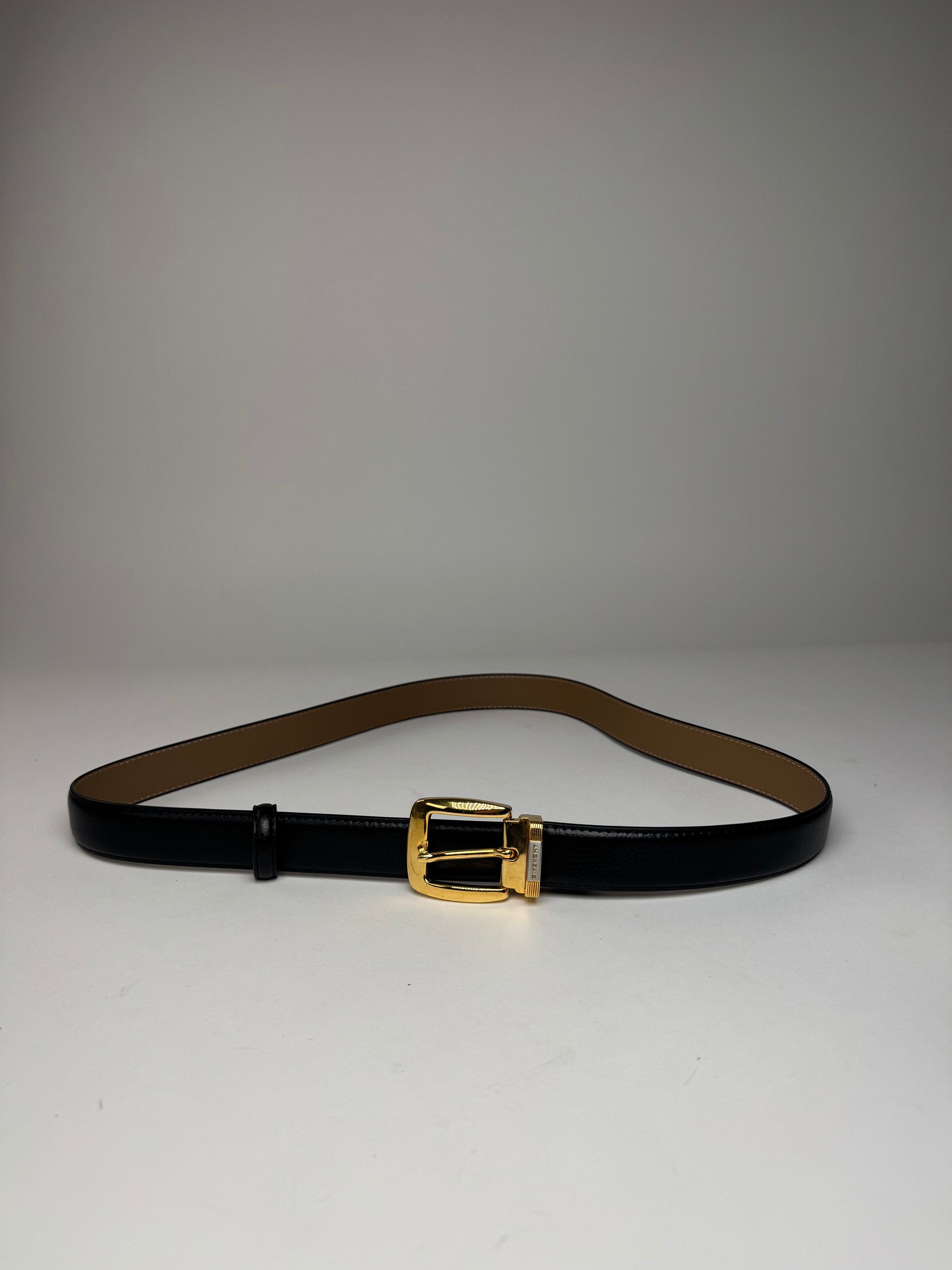 Givenchy Vintage Leather Belt Black Size ONE SIZE - 1 Thumbnail