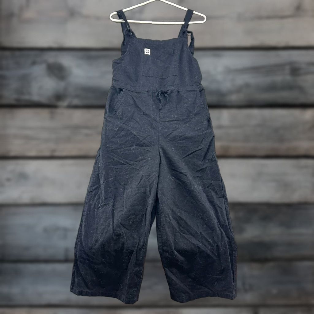 Vintage Lucy & Yak Jumpsuit Women 6 Black Overalls One-Piece Workwear Casual Linen Cotton Blend Canvas Sleeveless 90s Vintage? Size 28" / US 6 / IT 42 - 1 Thumbnail
