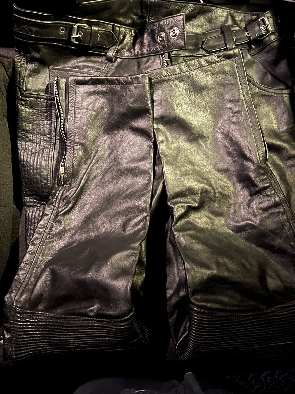 Vintage Black Leather Moto Gothic Pants Size US 33 - 4 Thumbnail