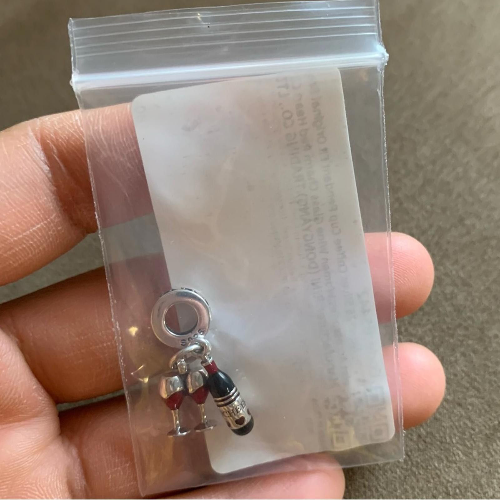 Other NWOT Red Wine & Glasses Dangle Charm Sterling Silver 925 Size ONE SIZE - 2 Thumbnail