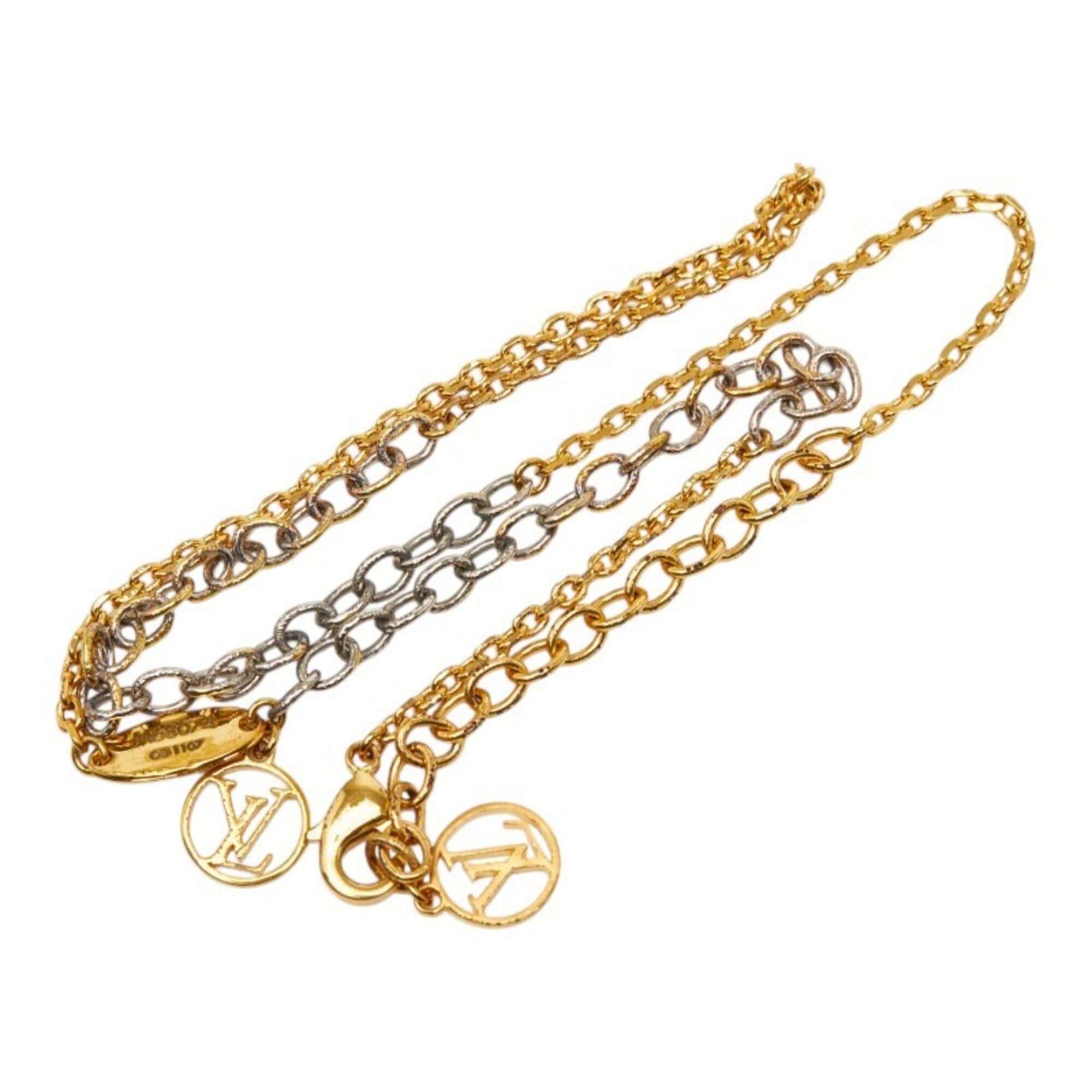 Louis Vuitton Louis Vuitton Logo Mania Necklace M68074 Gold Silver Plated Metal Women's LOUIS VUITTON Size ONE SIZE - 1 Thumbnail
