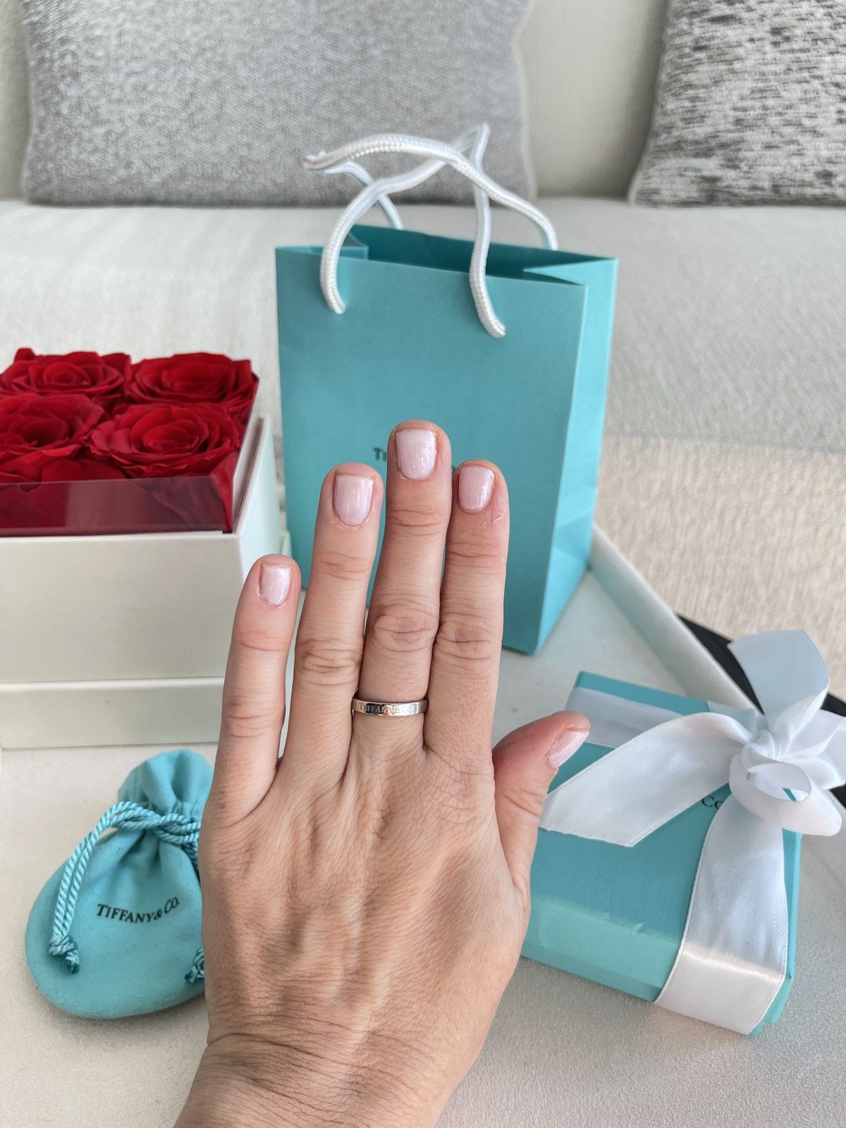 Tiffany & Co. ️ Tiffany & Co. Flat Band Ring in Platinum 6.75 NEW $1500 Size ONE SIZE - 4 Thumbnail