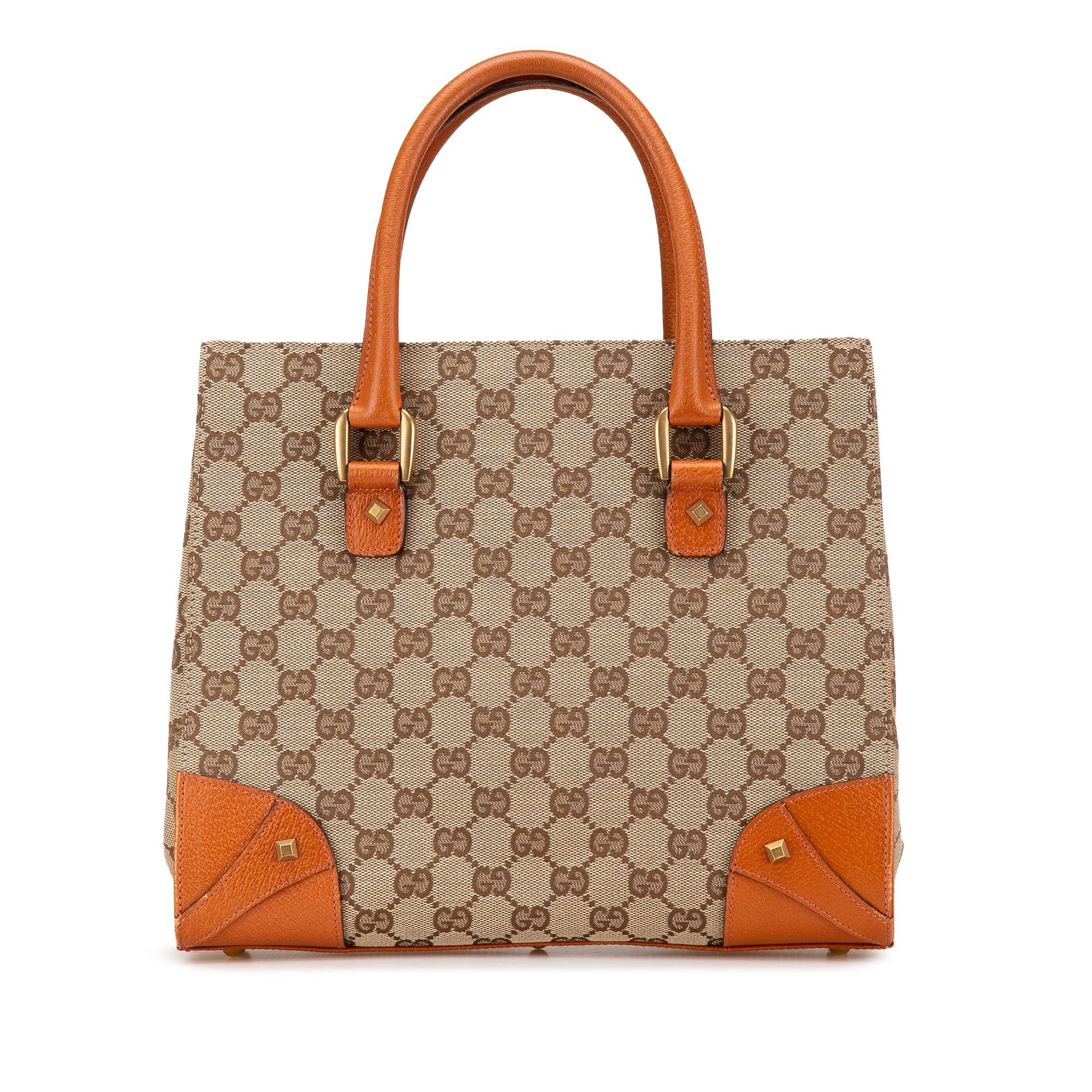 Gucci Gucci GG Canvas Nailhead Handbag Brown Size ONE SIZE - 1 Thumbnail
