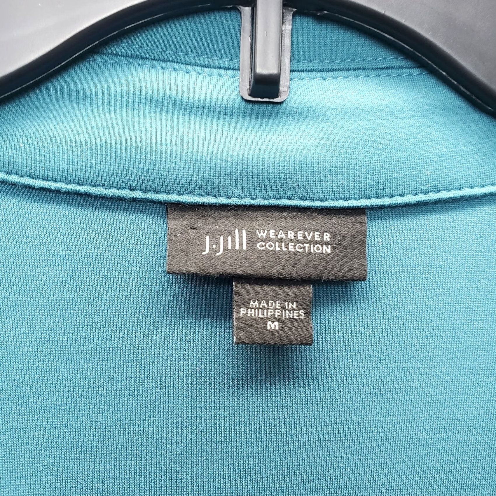 J. Jill J. Jill Wearever Collection Blazer Women Medium Blue Notch Lapel Single Breasted - Black & White Striped Size M / US 6-8 / IT 42-44 - 5 Thumbnail