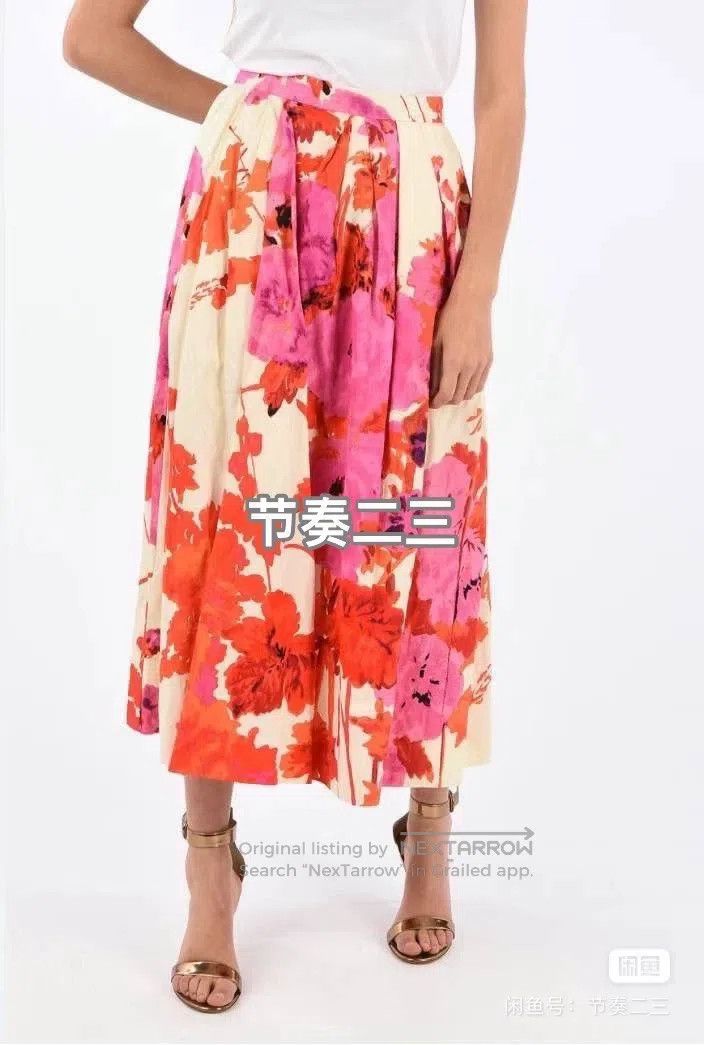 Dries Van Noten Dries Van Noten Runway-Exclusive Printed Pleated Midi Skir Size 37" - 4 Thumbnail