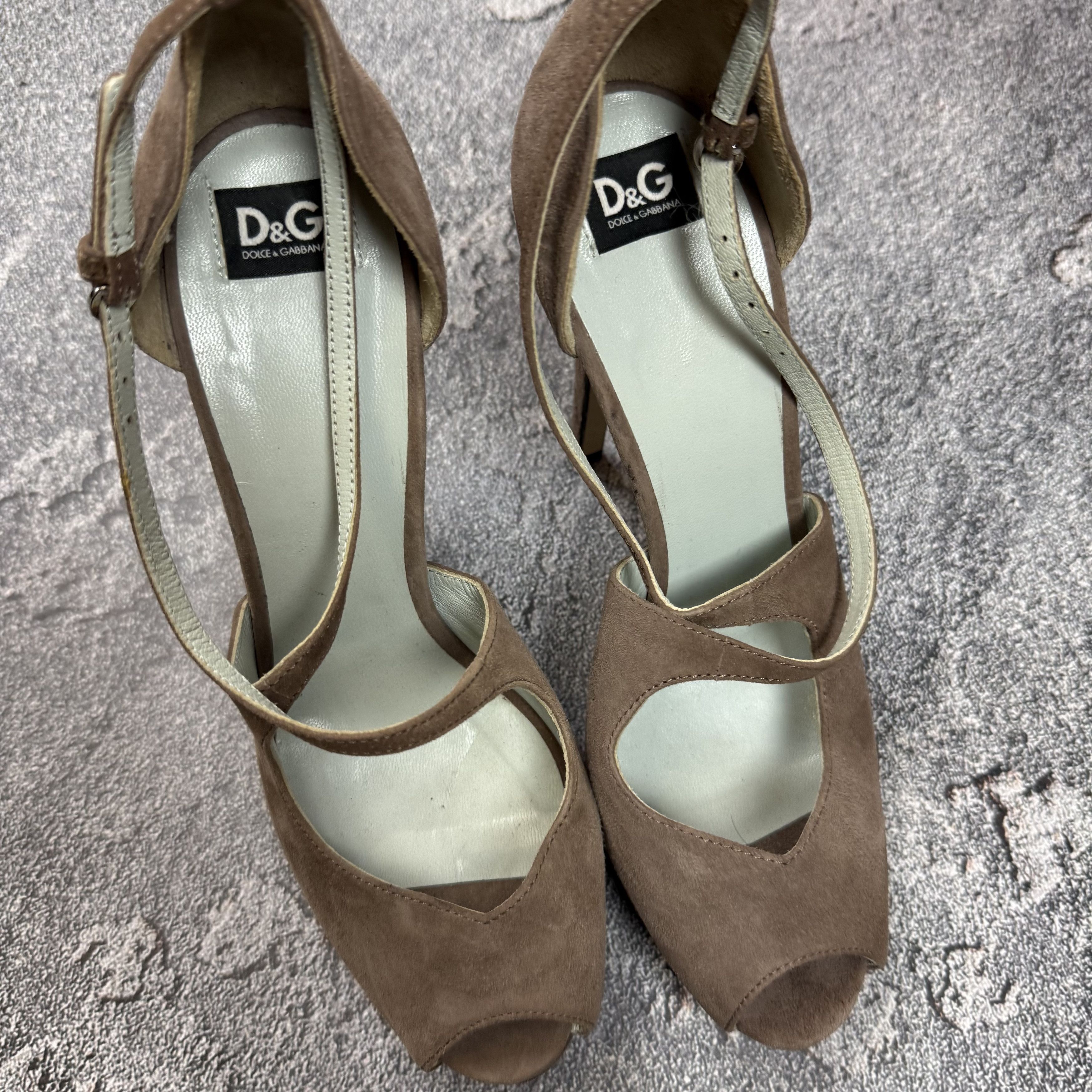 Dolce & Gabbana Dolce & Gabbana D&G Suede Peep Toe Heels Brown Size 38 Size US 8 / IT 38 - 3 Thumbnail