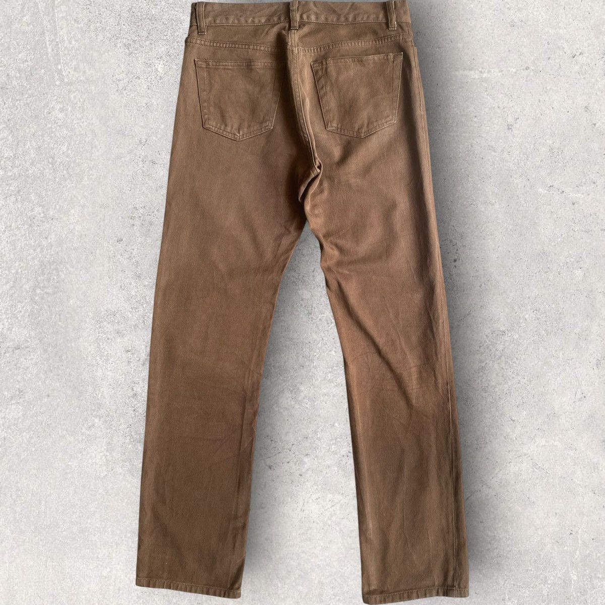 Helmut Lang 2000’s Archieve Brown Raw Silk Denim Size US 30 / EU 46 - 4 Thumbnail