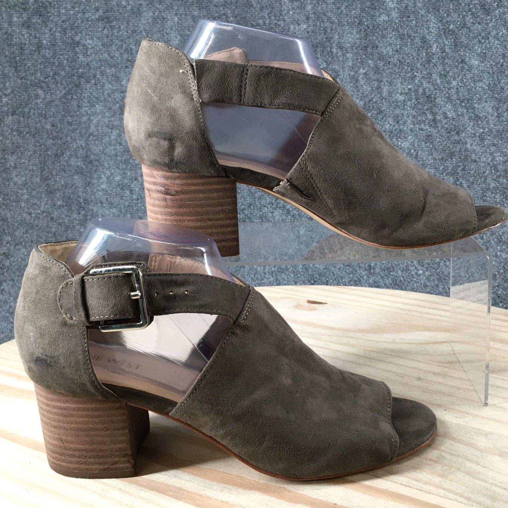 Nine West Nine West Groovy Go Casual Peep Toe Ankle Strappy Brown Suede Womens 9 M Heel Block Shoes Size US 9 / IT 39 - 2 Thumbnail