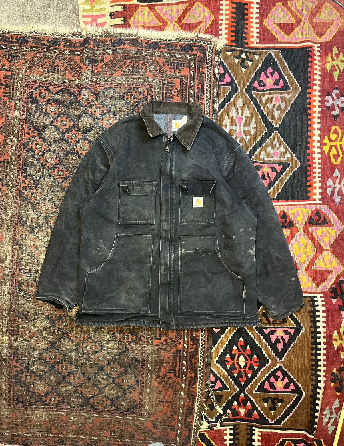 image of Vintage Carhartt Arctic Style Blanket Lined Jacket in Black, Men's (Size XL)