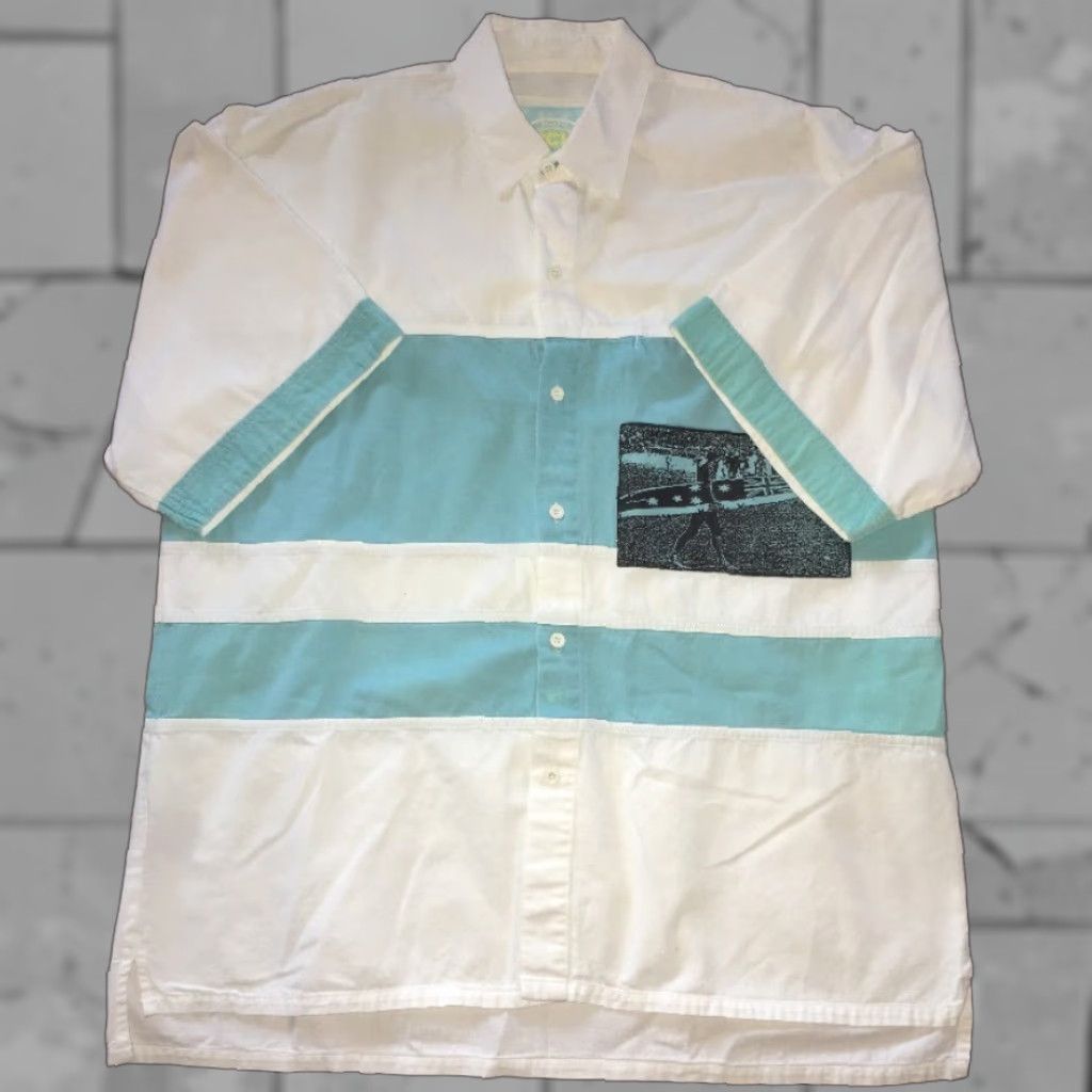 Vintage VINTAGE Pacific Coast Highway Shirt Men Short Sleeve Button-Front 100% Cotton Size L Blue/White Mens Size US L / EU 52-54 / 3 - 1 Thumbnail