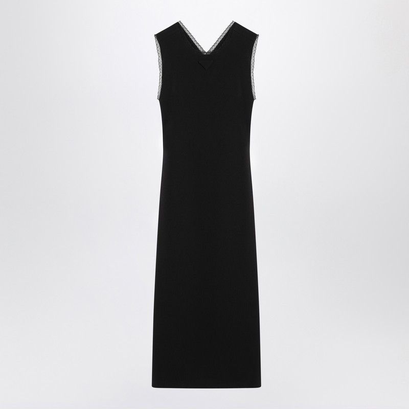 knee length dresses for ladies Prada Women's Sequined Satin Jersey Dress - White main image 0