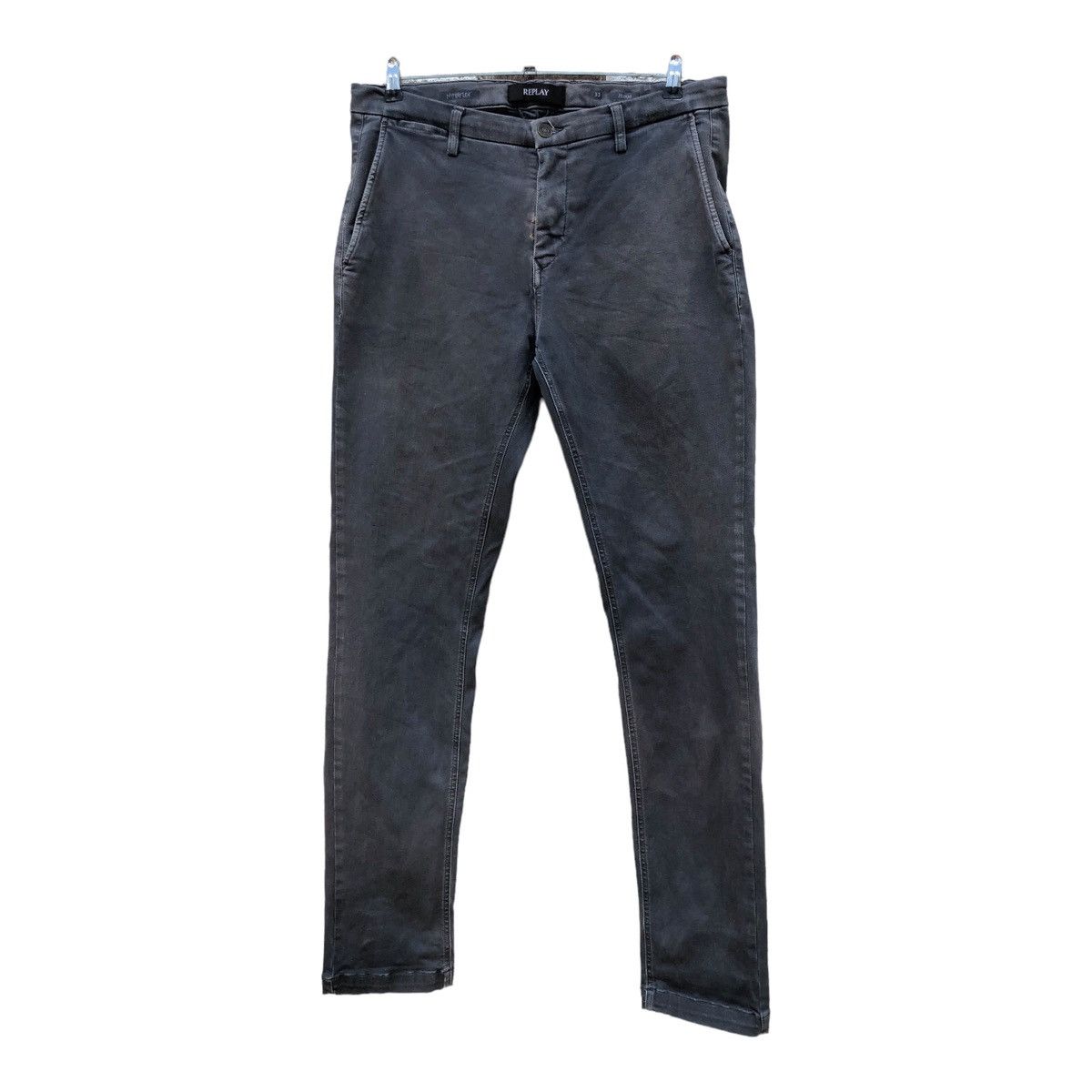 image of Replay Hyperflex Pants Slim Fit Sun Faded in Brown, Men's (Size 33)
