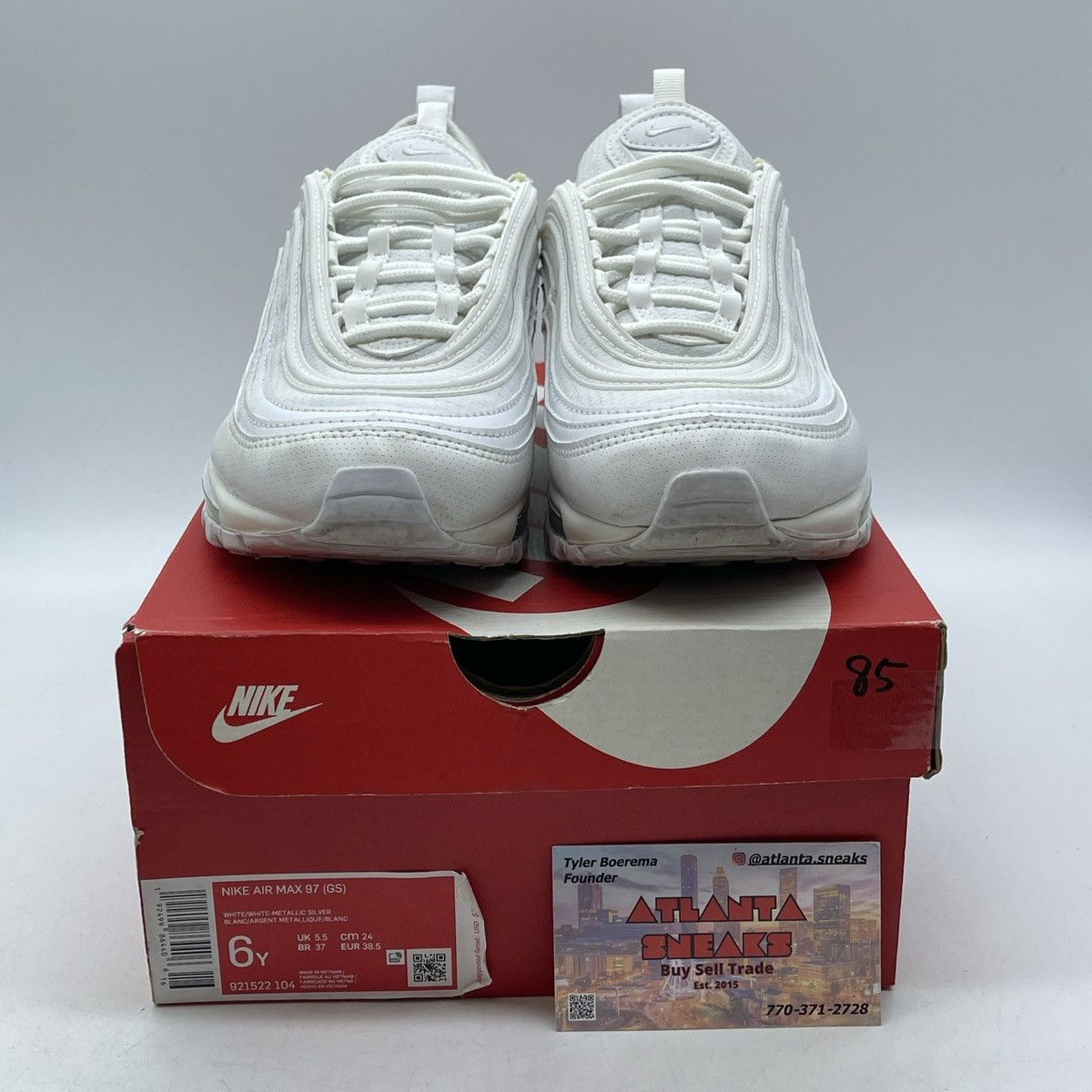 Nike Air max 97 white metallic silver Size US 6 / EU 39 - 2 Thumbnail