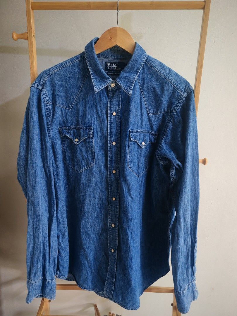 Polo Ralph Lauren Polo Ralph Lauren Classic Western Denim Shirt Vintage Size US L / EU 52-54 / 3 - 1 Thumbnail