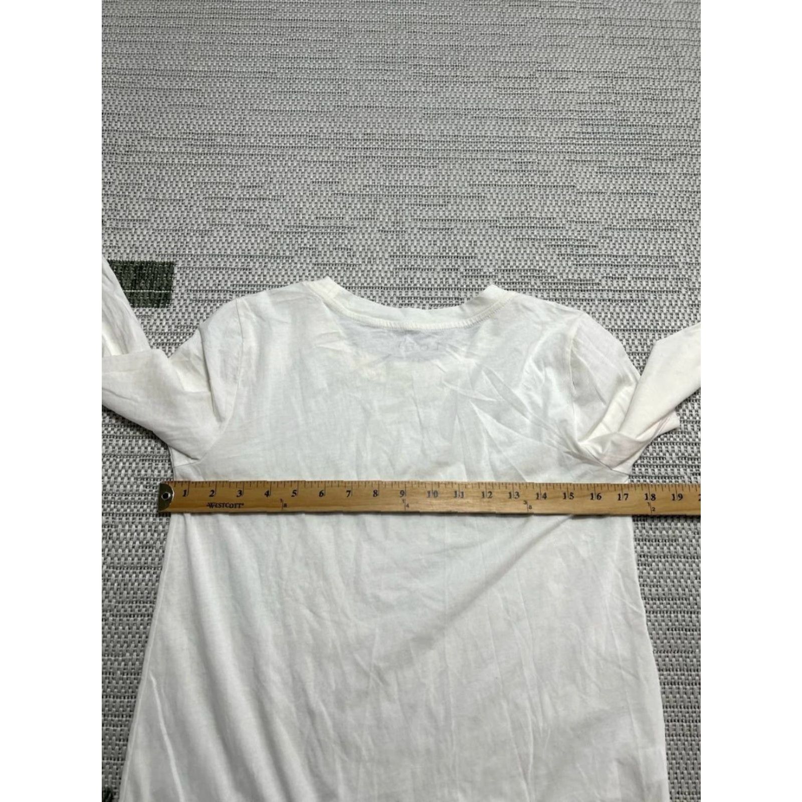 Loft Loft Womens XS White Cotton Classic Fit Shirt Tail Hem Crew Neck Tee Size XS / US 0-2 / IT 36-38 - 5 Thumbnail