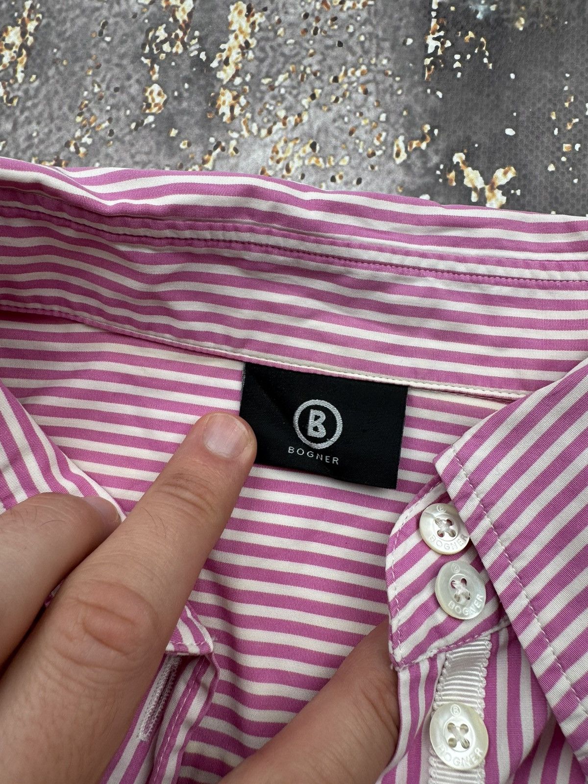 Bogner × Vintage Bogner Vintage Striped Shirt Size M / US 6-8 / IT 42-44 - 5 Thumbnail