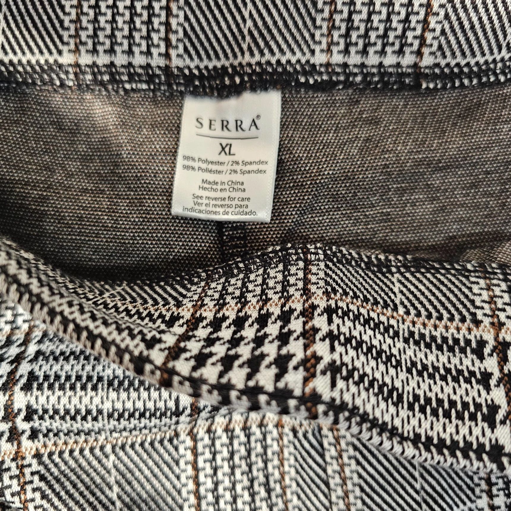 Vintage Serra Women's Pants XL Black Plaid Pull-On Straight Leg Ankle 25" Inseam Casual Size 40" / US 18 - 4 Thumbnail