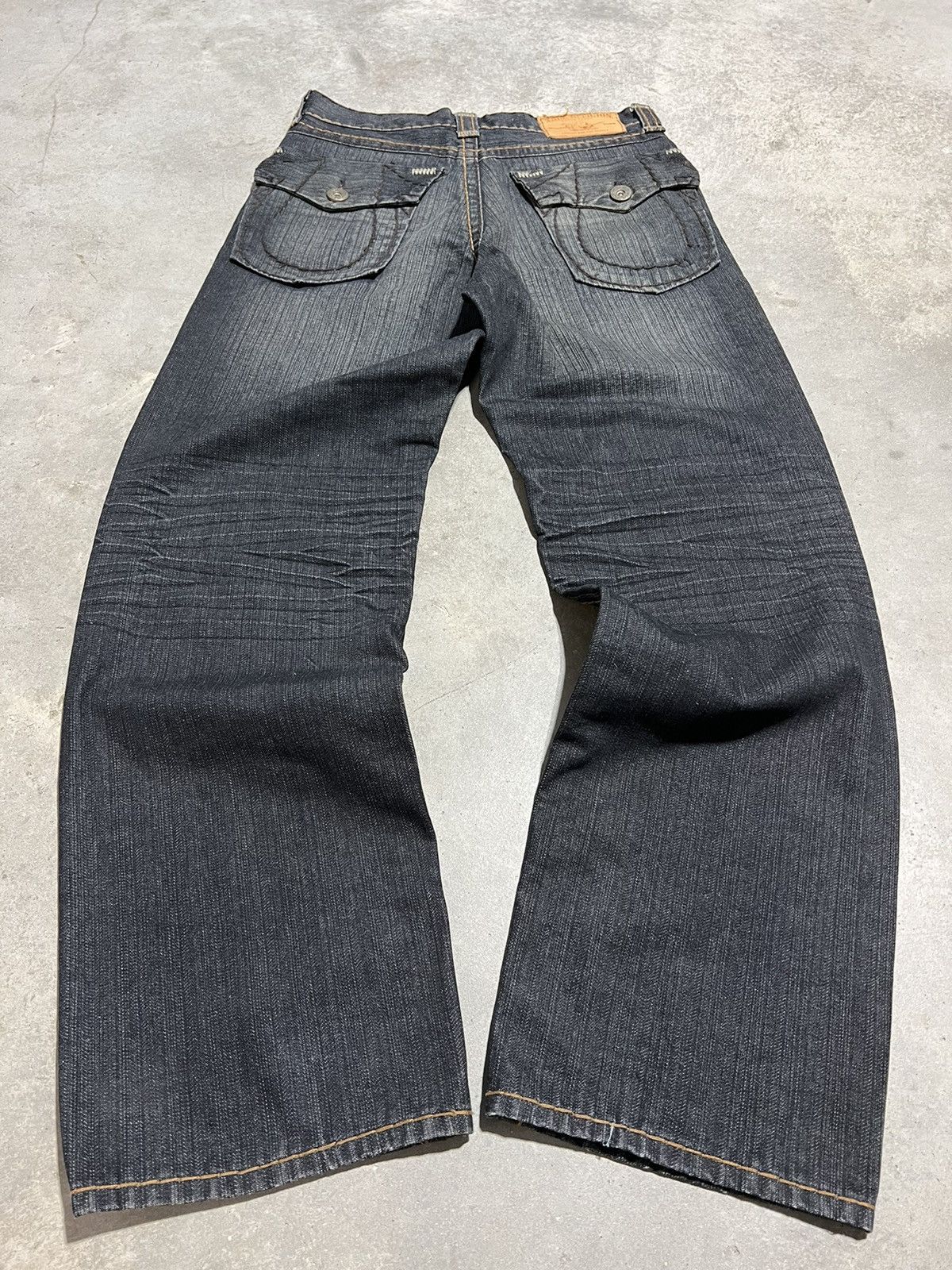 JNCO Crazy Vintage Y2K Baggy Wide Leg True Religion Jeans Size US 34 / EU 50 - 1 Thumbnail