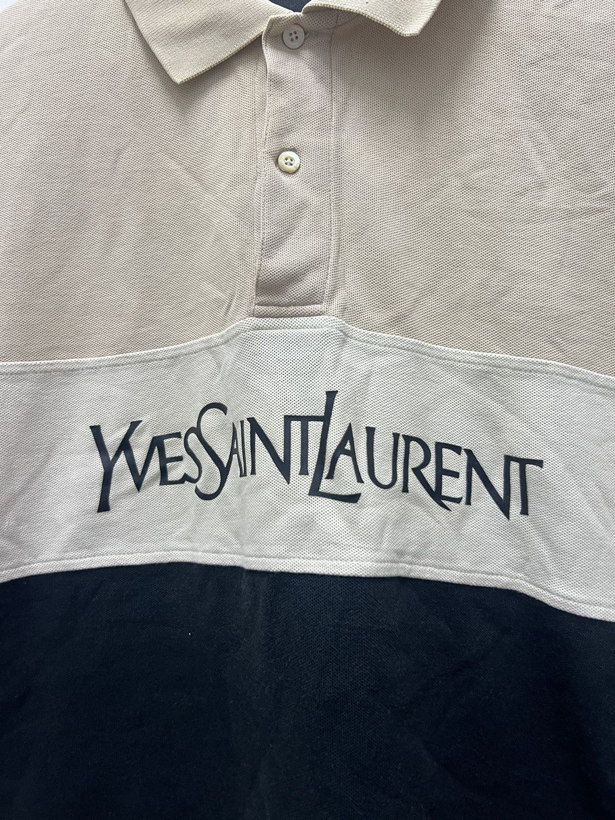 Yves Saint Laurent Yves Saint Laurent Spell Out Polo Shirt Size US XL / EU 56 / 4 - 3 Thumbnail