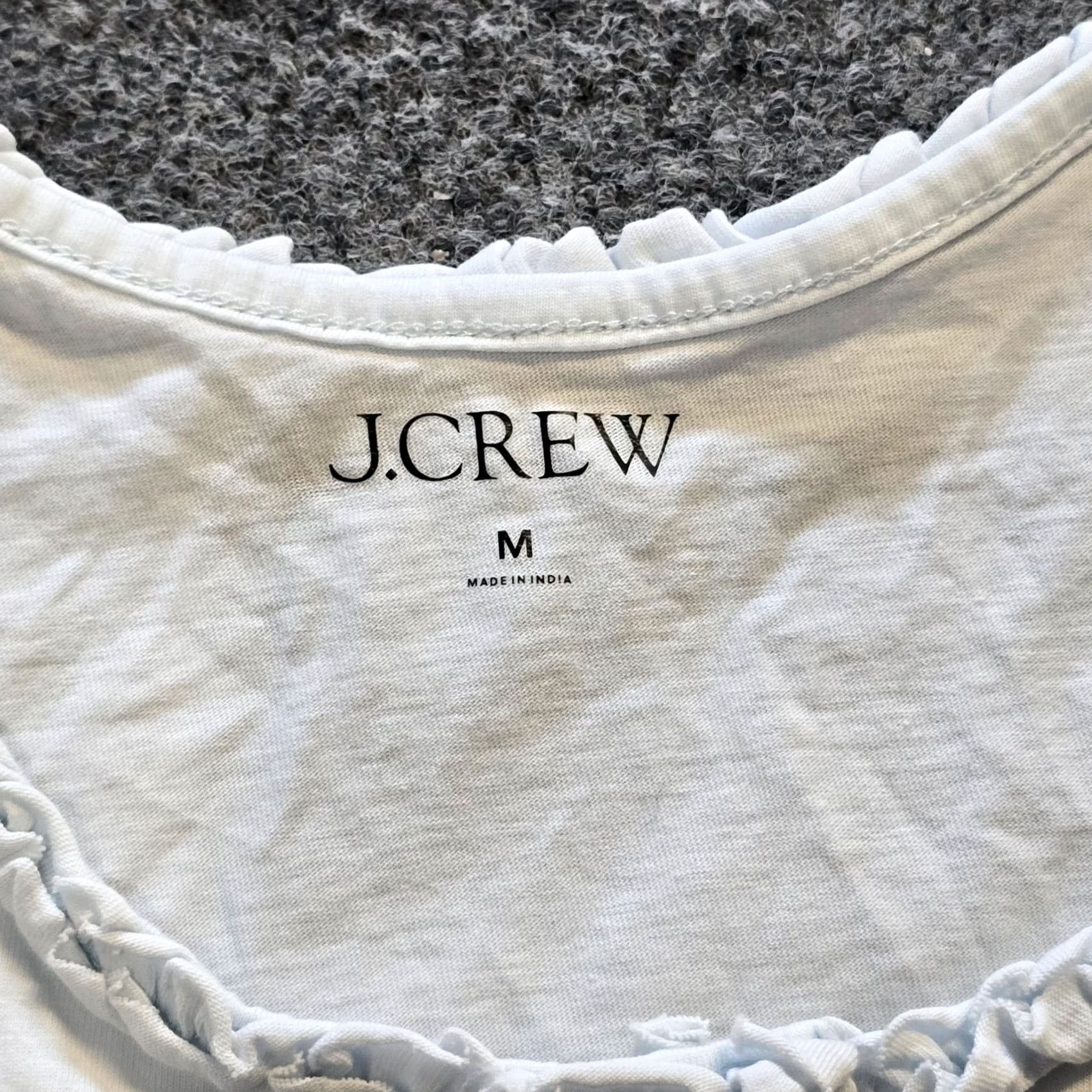 J.Crew J.CREW Top Womens Medium White Ruffle Tank Cami Shell Base Layer Capulet? Size M / US 6-8 / IT 42-44 - 3 Thumbnail