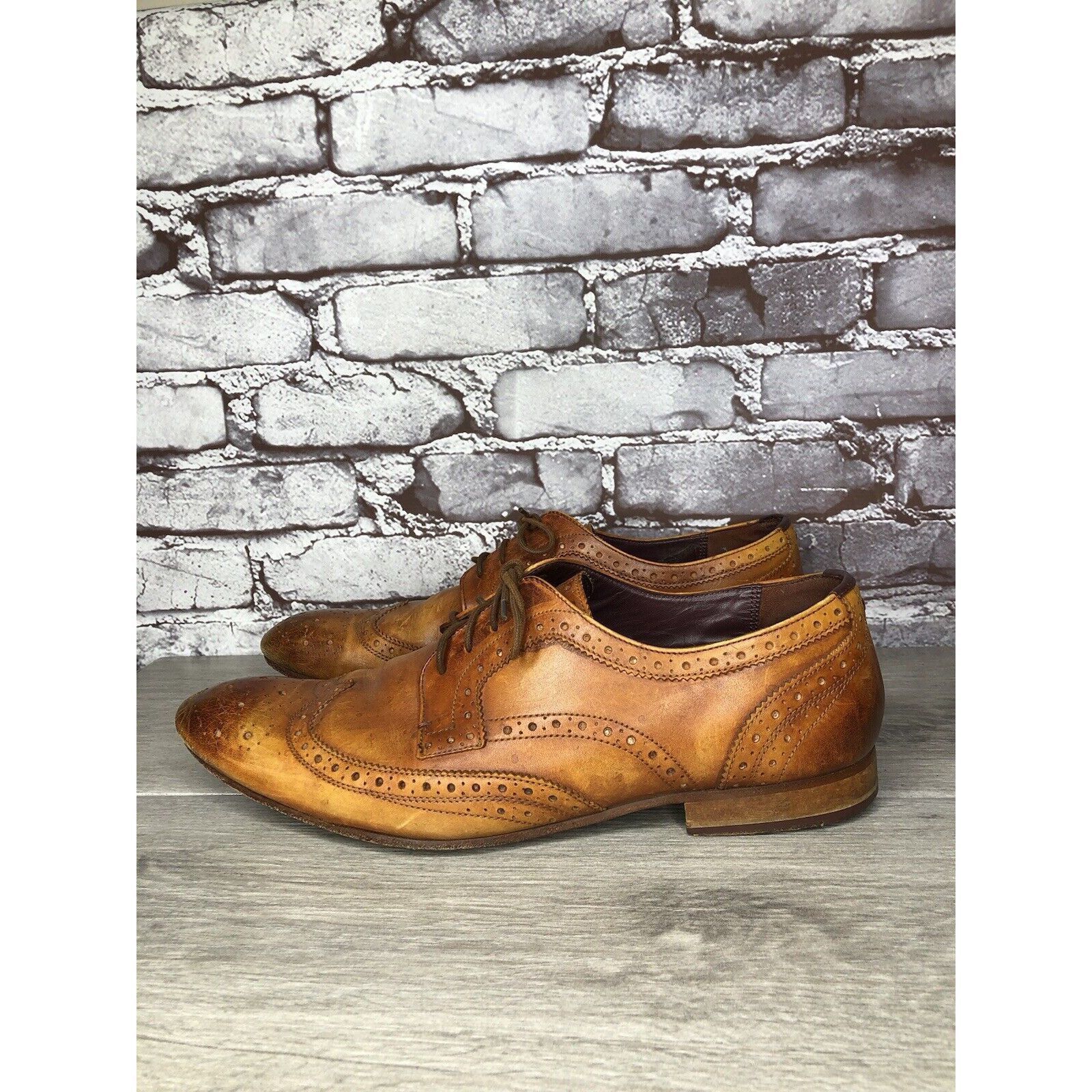 Ted Baker Ted Baker London Gryene Chili Brown Leather Derby Wingtip Ox Size US 12 / EU 45 - 1 Thumbnail