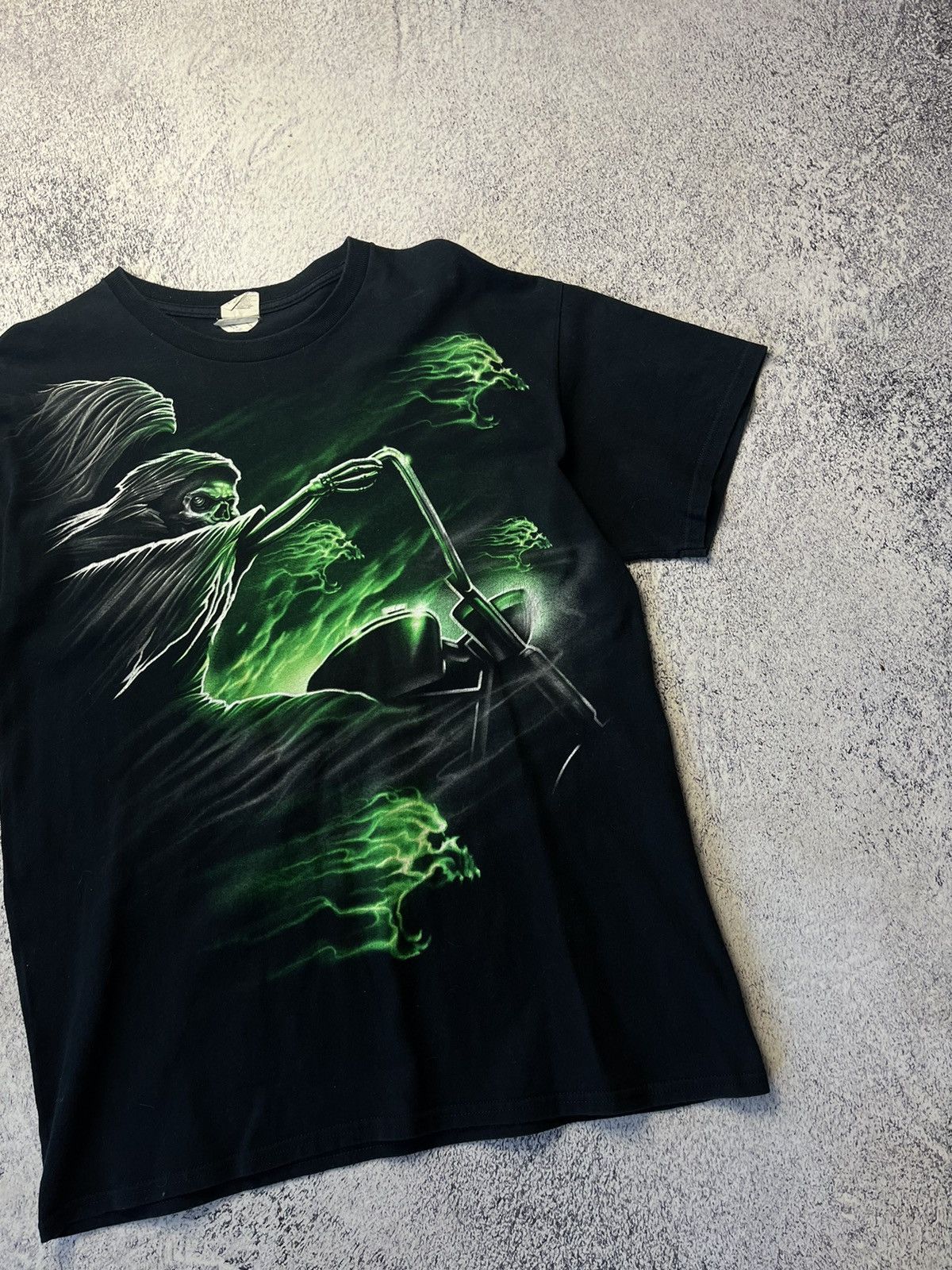 Gildan Vintage Black T shirt Ghost rider Size US L / EU 52-54 / 3 - 6 Thumbnail