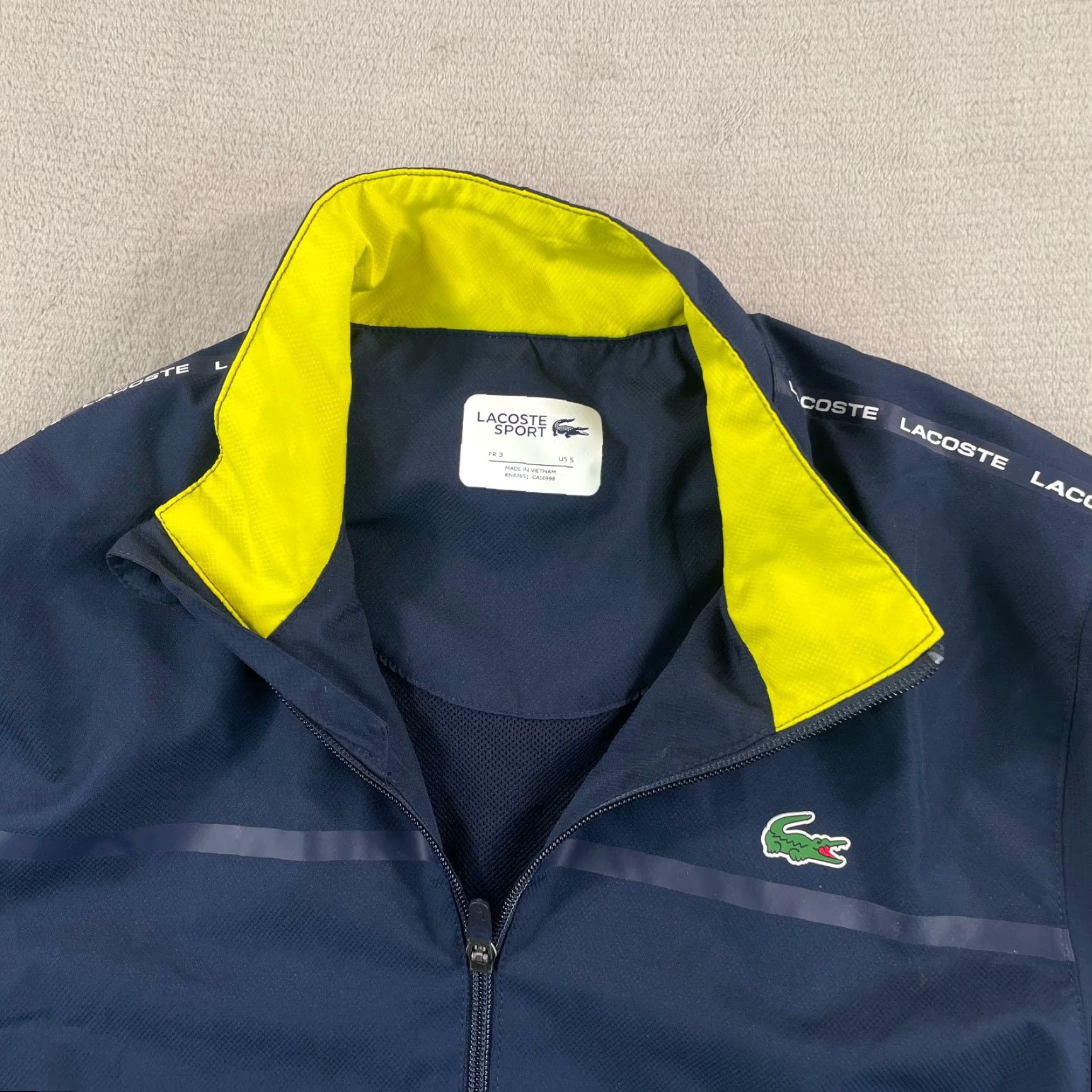 Lacoste Lacoste Tracksuit Mens Small Navy Blue 2 Piece Jacket Pants Zip Collared Logo Activewear Performance Size US 29 - 4 Thumbnail