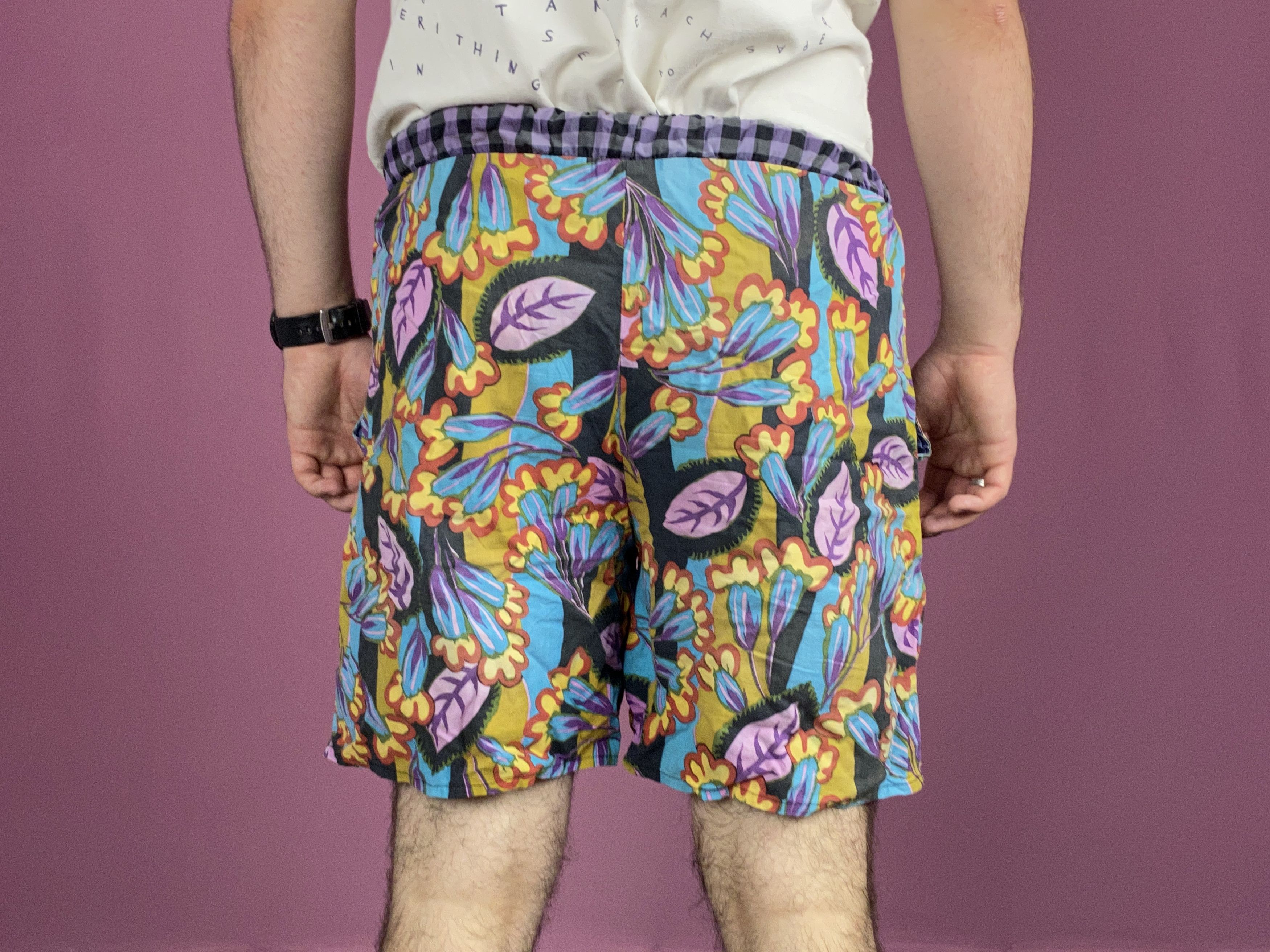 Vintage Red Label Vintage Men's Floral Swim Shorts - L Size US 36 / EU 52 - 3 Thumbnail