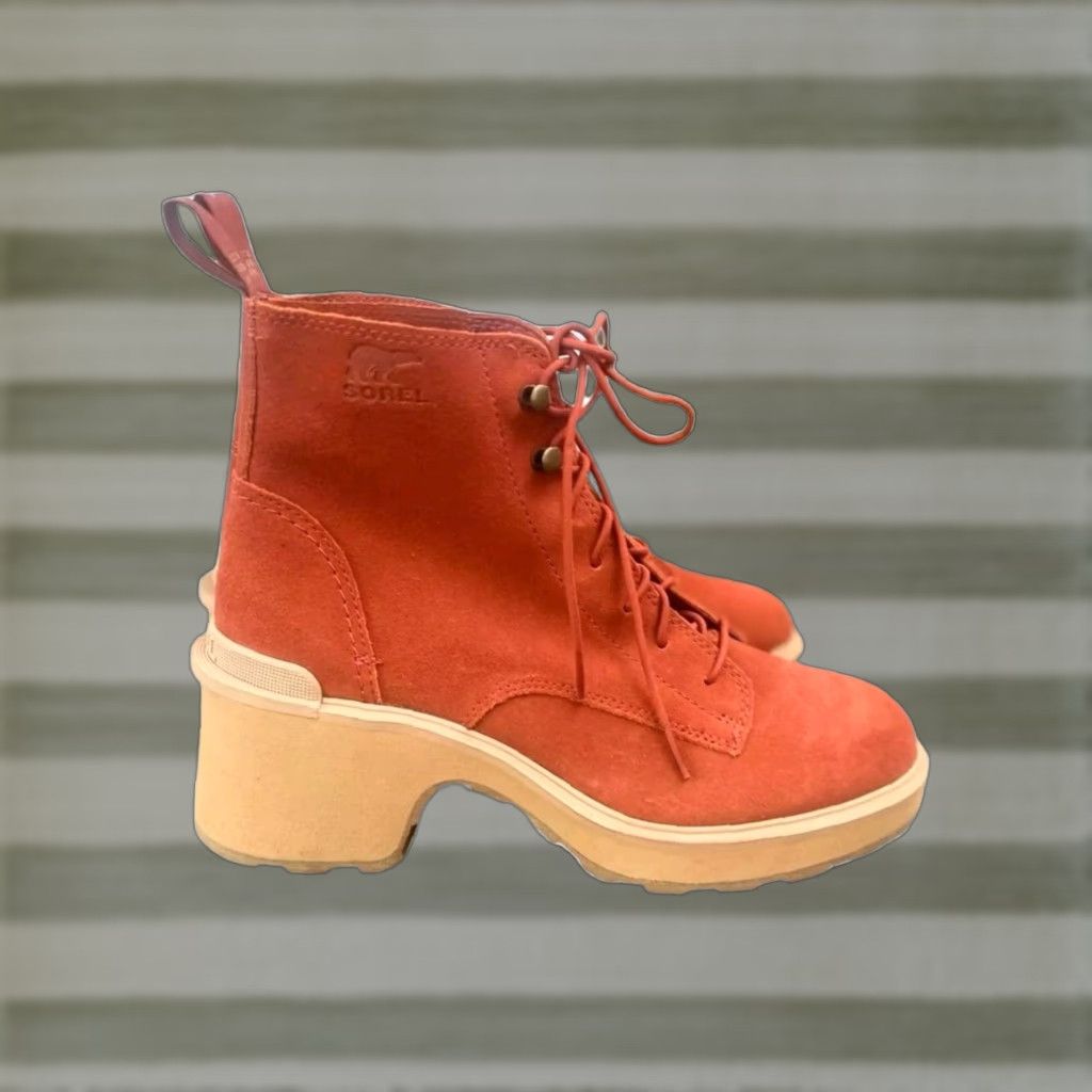 SOREL VINTAGE NWOT Sorel Hi-Line Boots Women Orange Waterproof Lace-Up 9 Hallmark: Mid-Calf? Size US 9 / IT 39 - 1 Thumbnail
