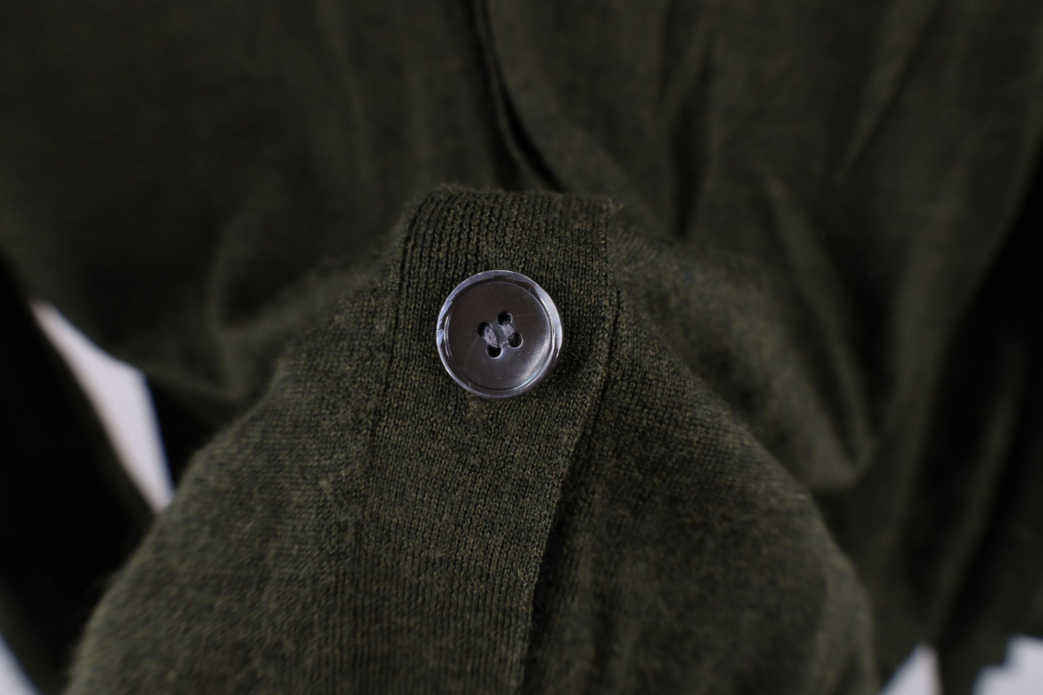 J.Crew × Vintage J Crew Blank Merino Wool Knit Cardigan Sweater Green Size XL / US 12-14 / IT 48-50 - 8 Thumbnail