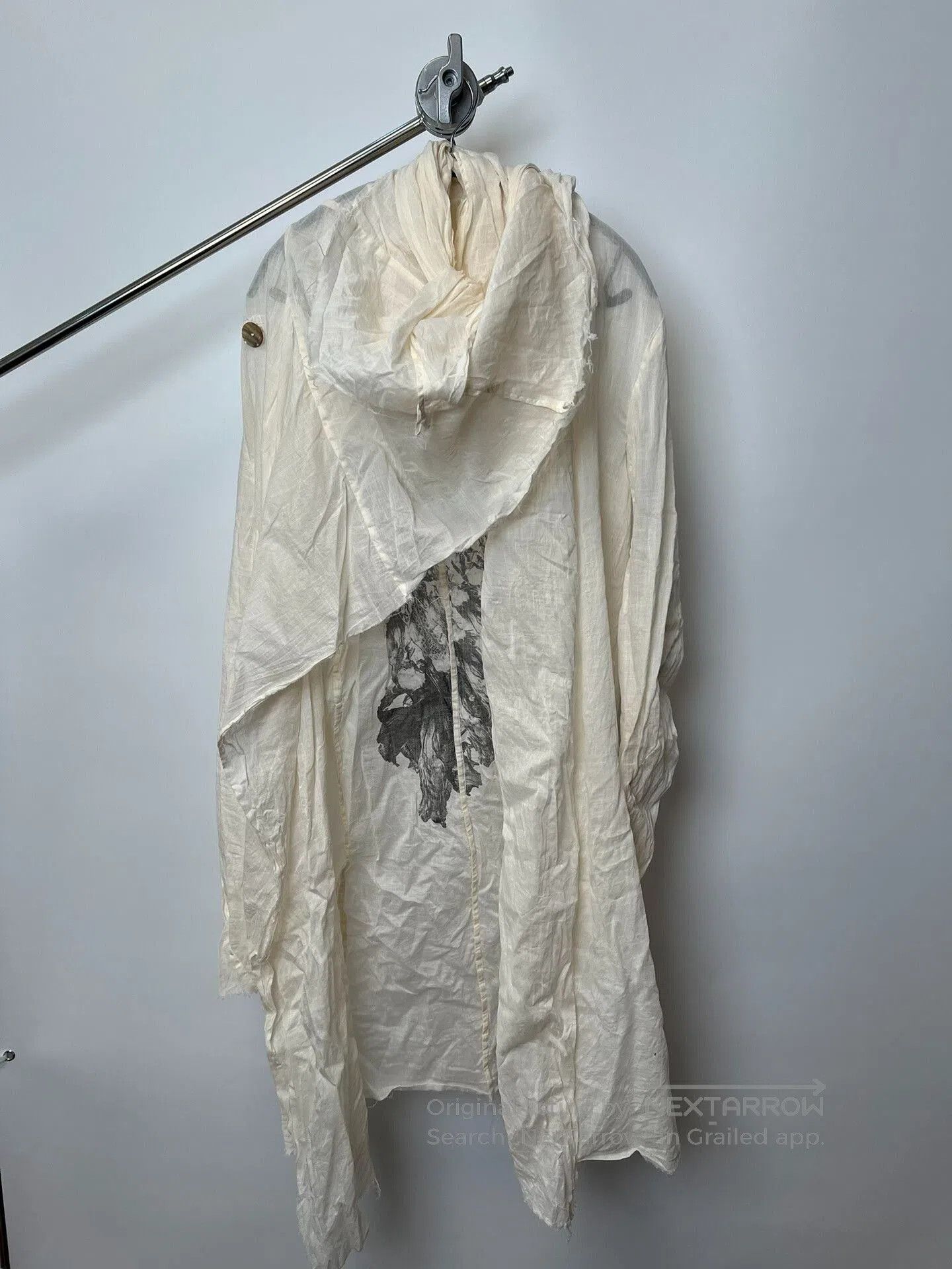 Japanese Brand Ethereal Linen Jacket with Artistic Print. Size L / US 10 / IT 46 - 4 Thumbnail